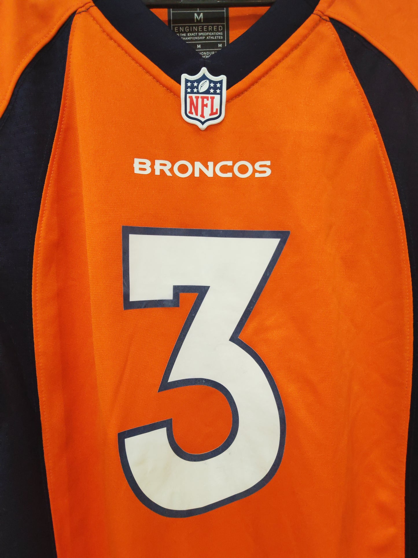Nike Denver Broncos NFL Jersey, #3 Wilson, Orange, Size Medium