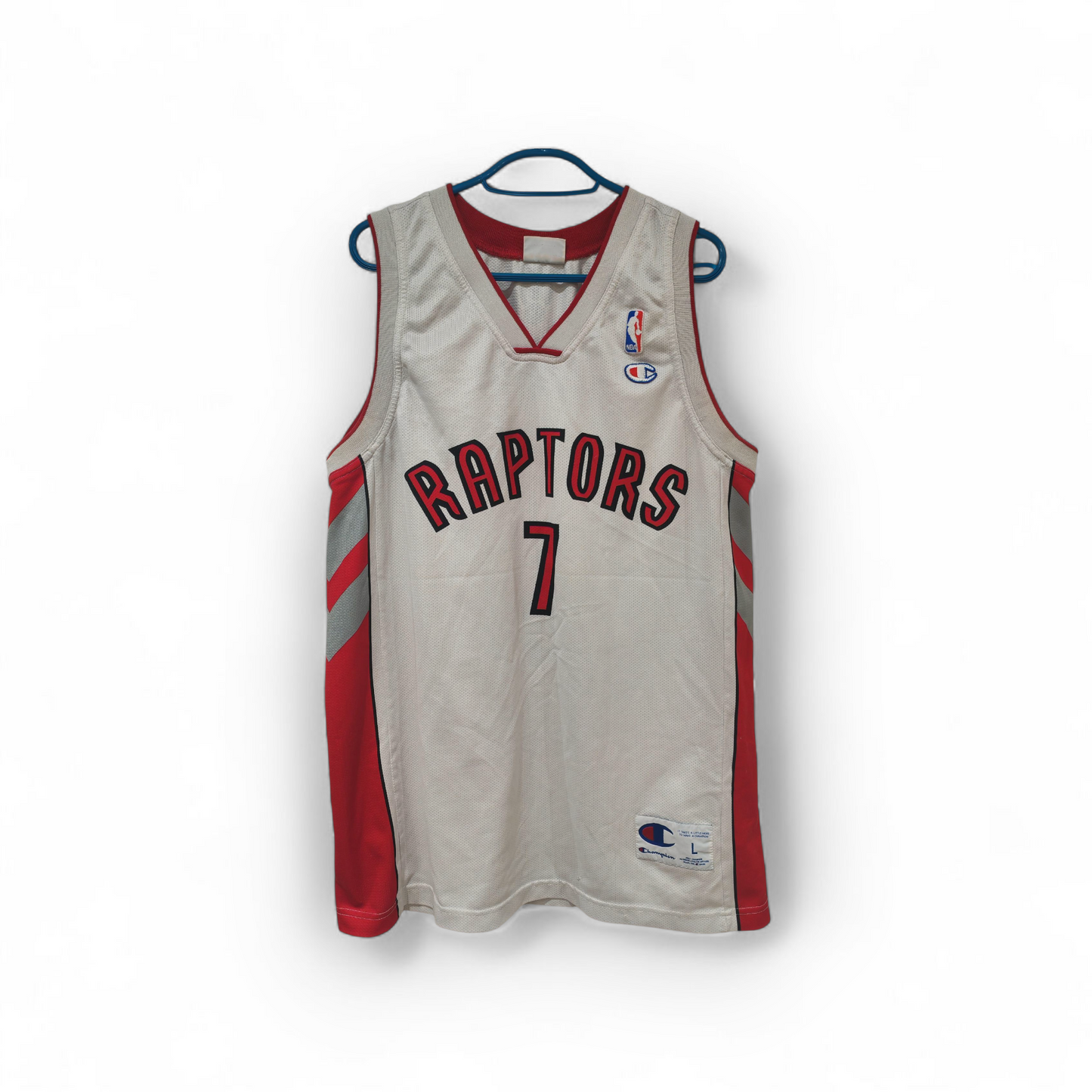 Champion Toronto Raptors NBA Jersey, #7 Bargnani, White, Size Large