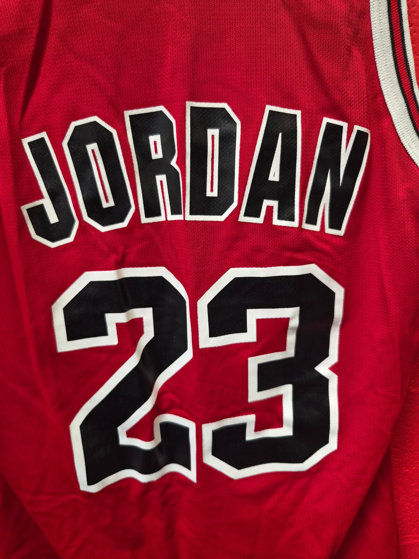 Champion Chicago Bulls NBA Jersey, #23 Jordan, Red, Size 48 L/XL