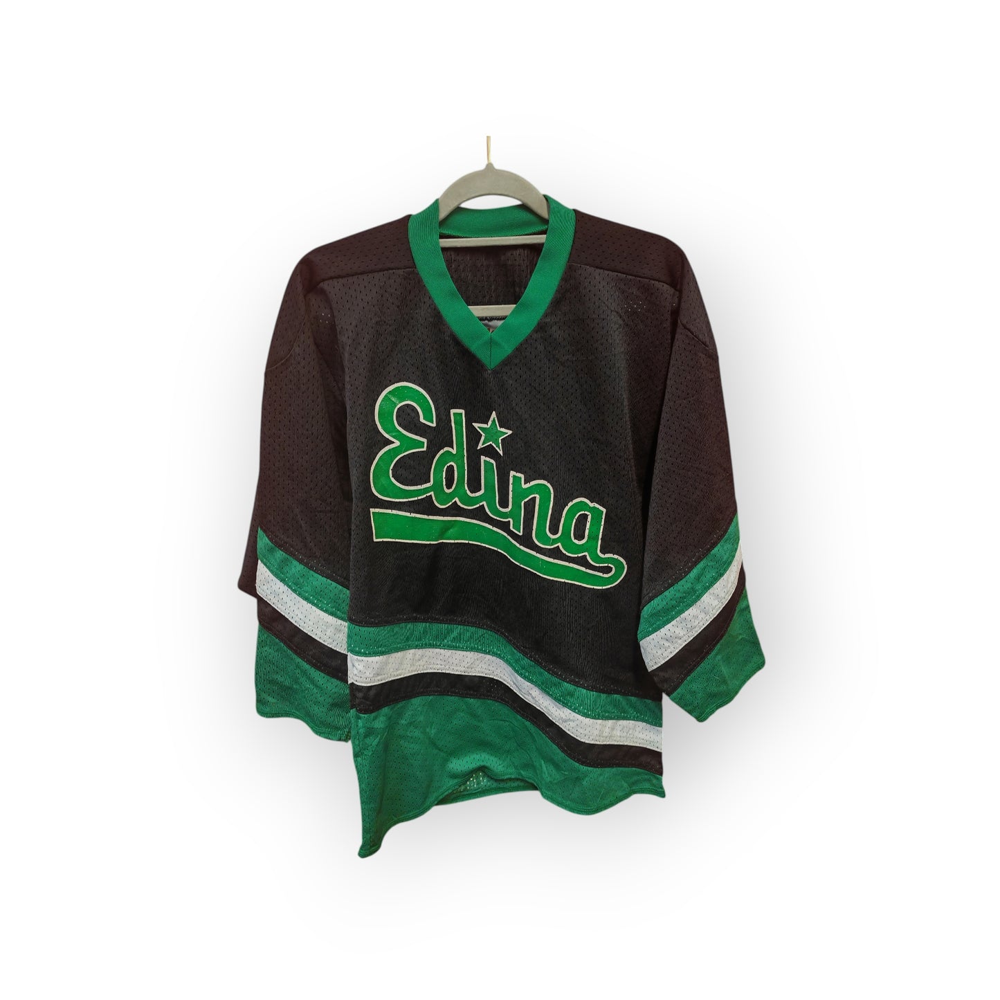 Baka Edina Hockey Jersey, #6 Teasdale, Black/Green, Size Small