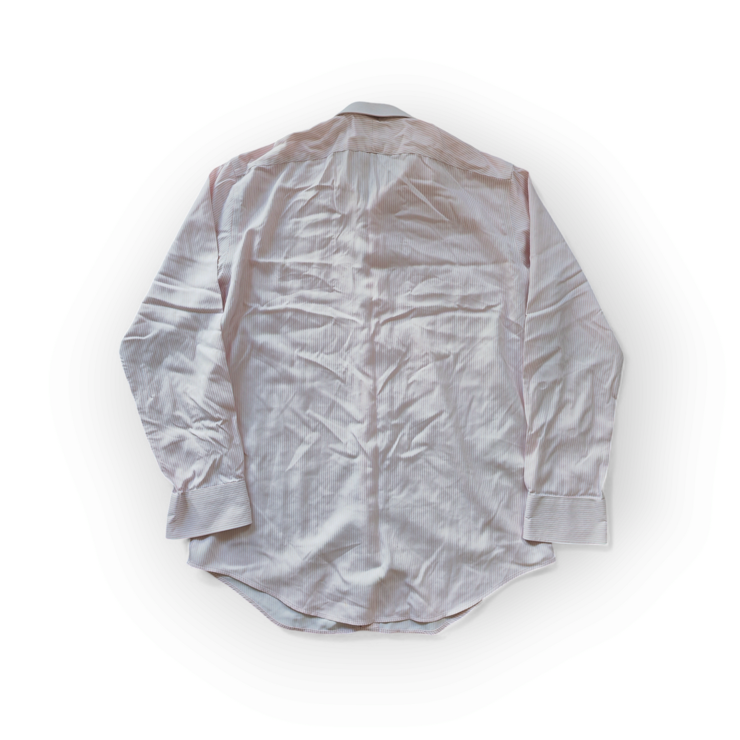 T.M. Lewin Formal Button Up Long Sleeve Shirt, Pink/White Striped, 16.5-34.5