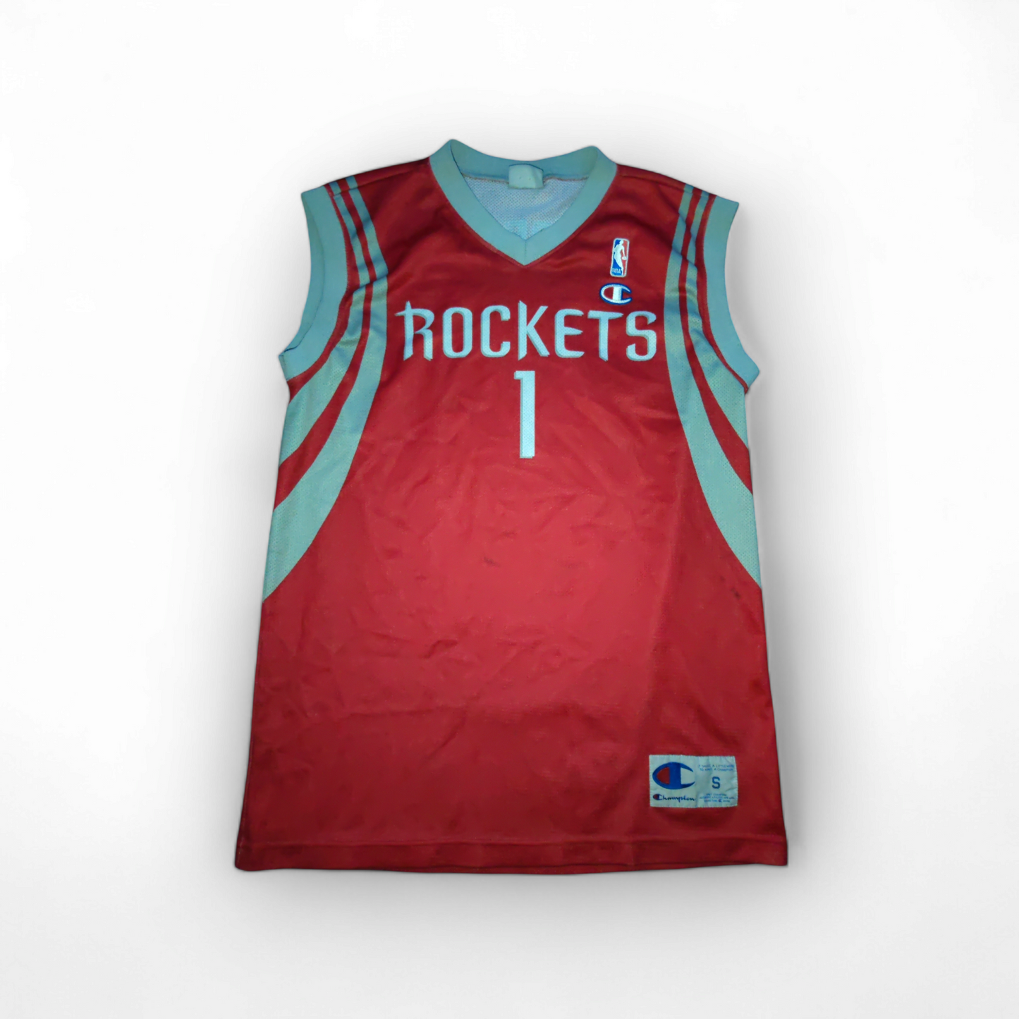 Champion Houston Rockets NBA Jersey, #1 McGrady, Red, Size Small