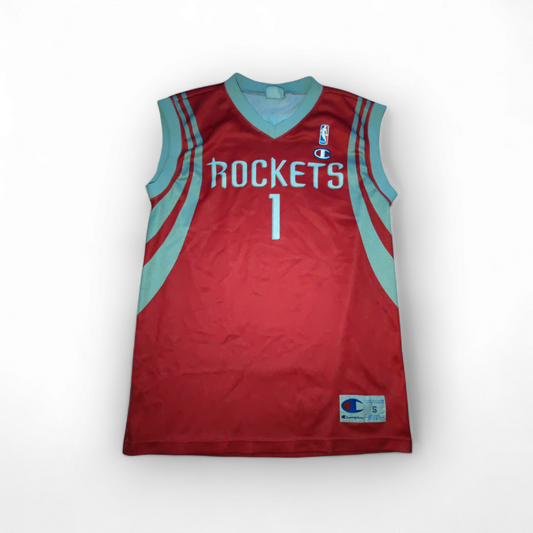 Champion Houston Rockets NBA Jersey, #1 McGrady, Red, Size Small