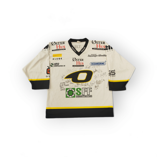Reebok Stavanger Oilers Team Signed Ice Hockey Jersey, #13 Nagel, White, Size XL