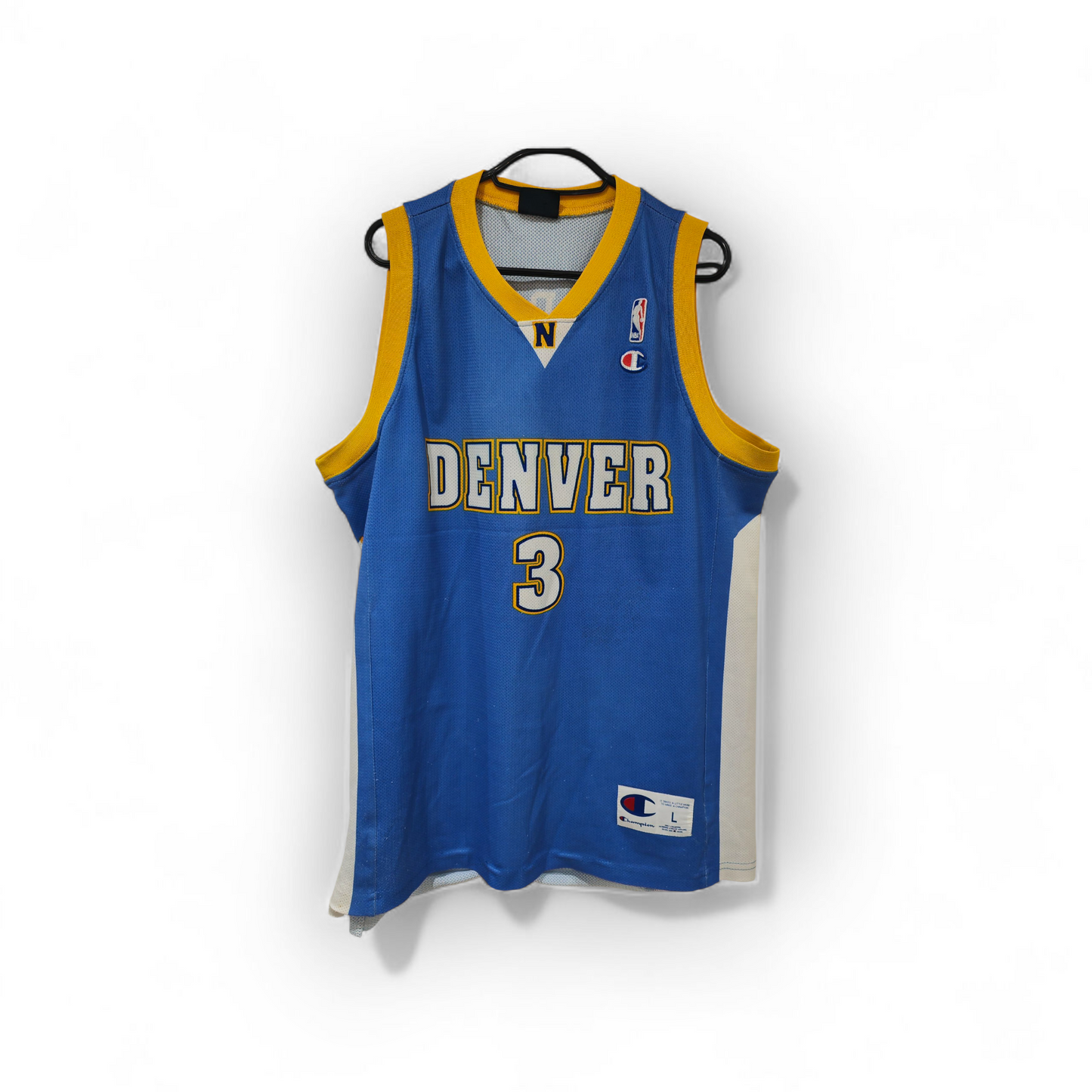 Champion Denver Nuggets NBA Jersey, #3 Iverson, Blue, Size Large
