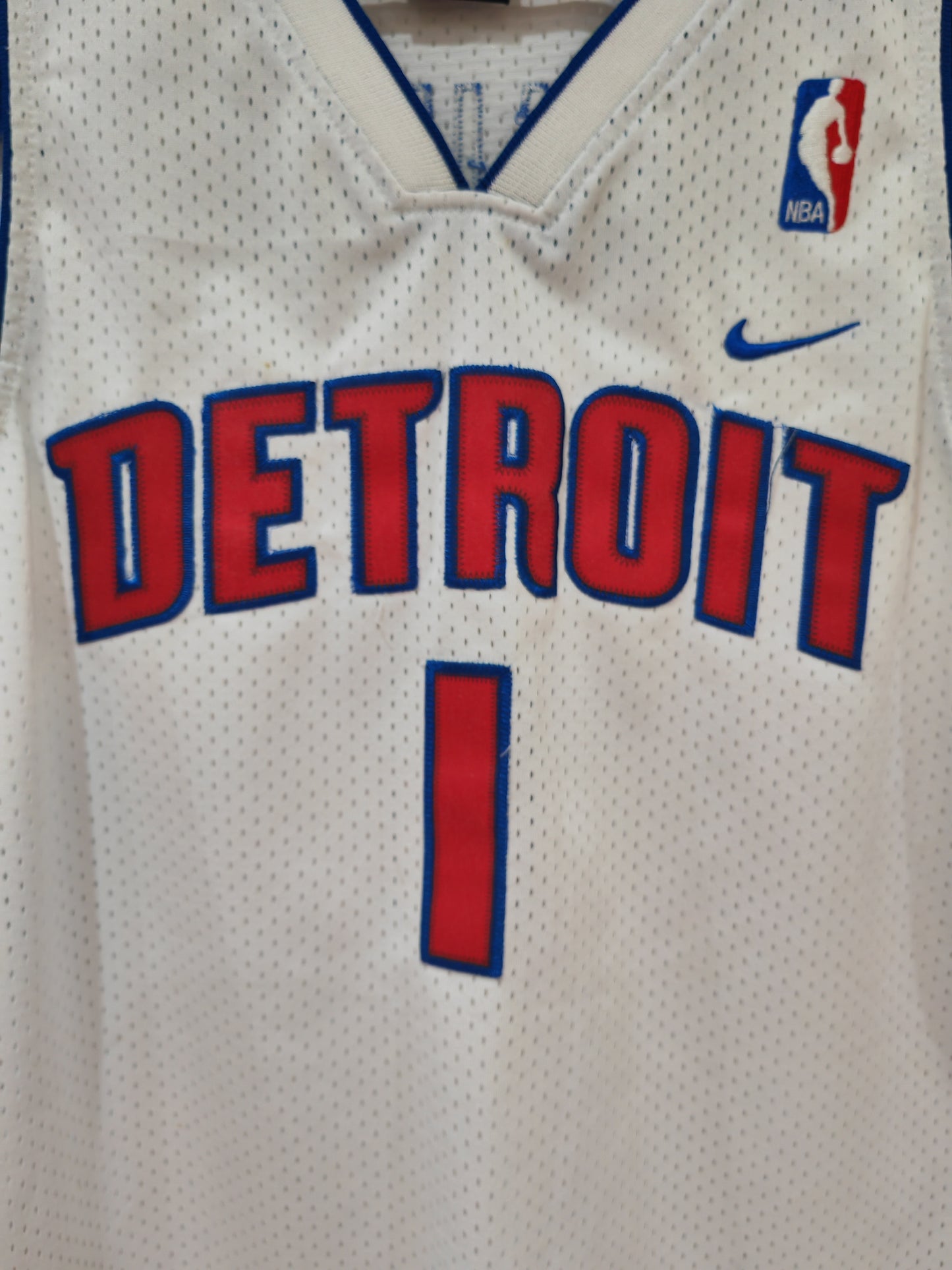 Youth Nike Detroit Pistons NBA Jersey, #1 Billups, White, Size YXL/Adult Small