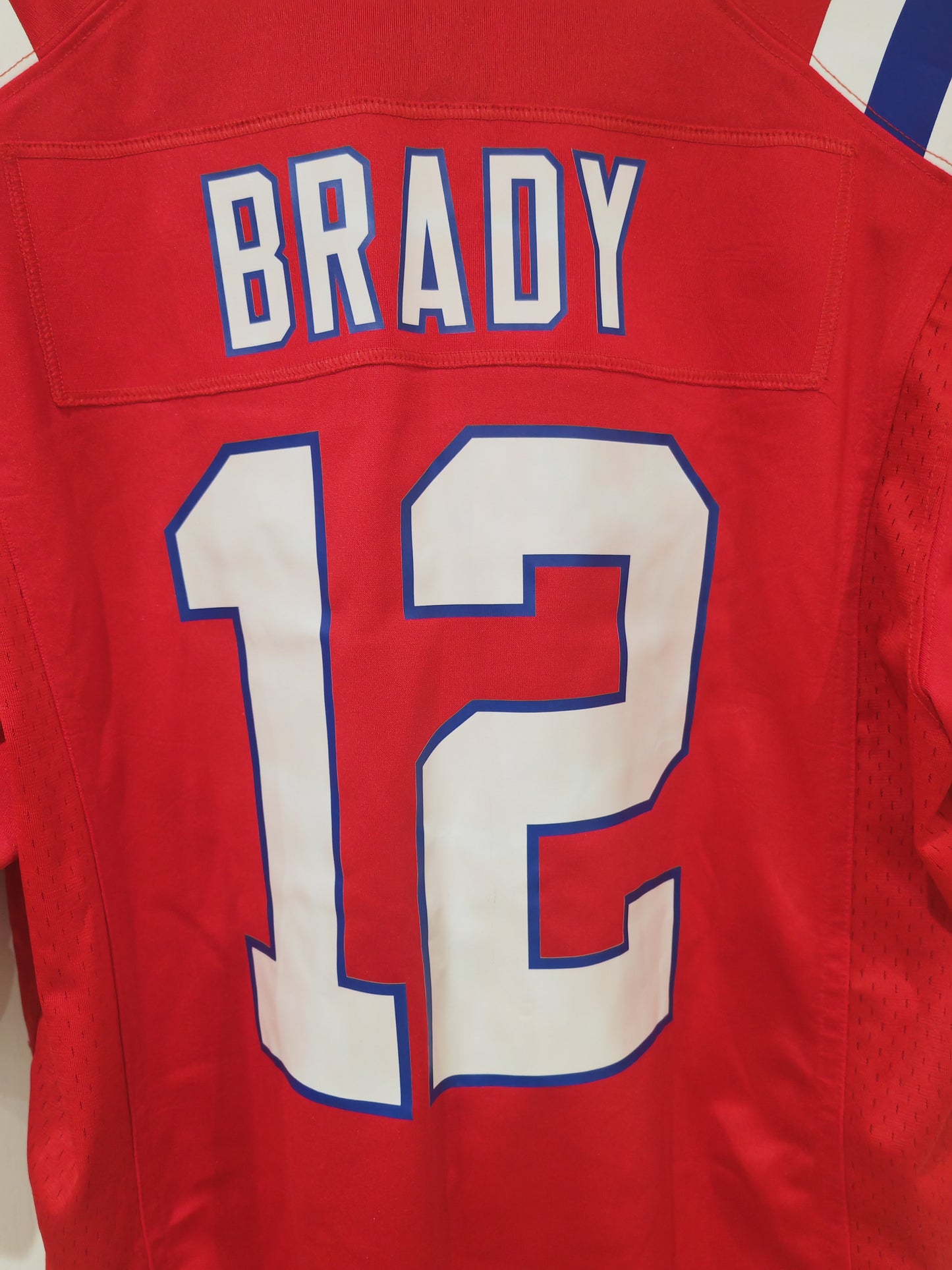 Nike New England Patriots NFL Jersey, #12 Brady, Red, Size Medium