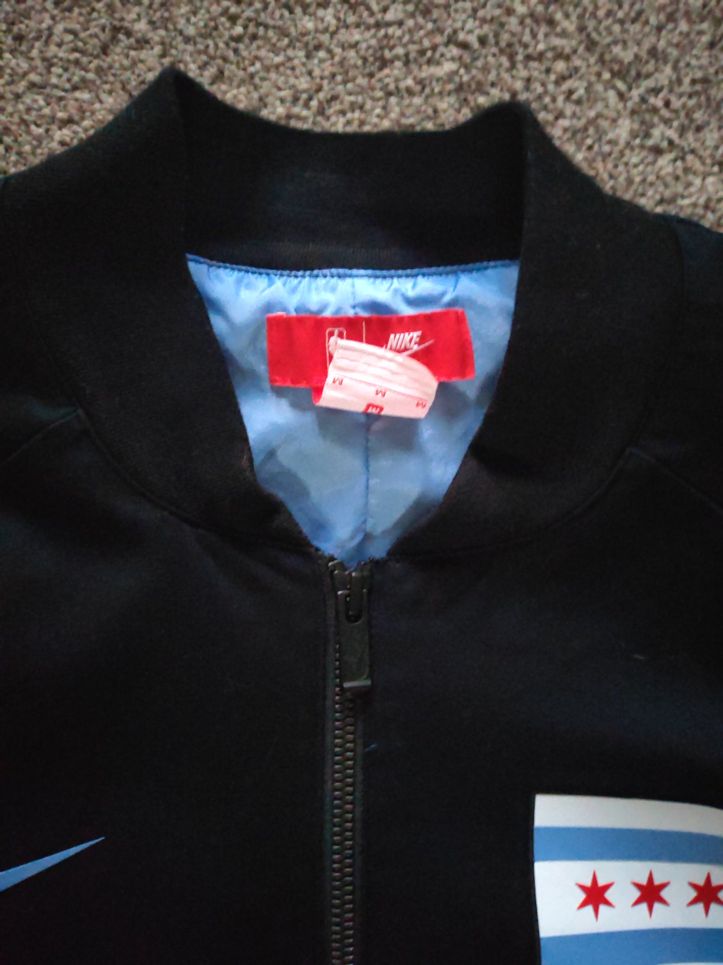 Nike Chicago Bulls City Edition Full Zip Jacket, Black, Size Medium