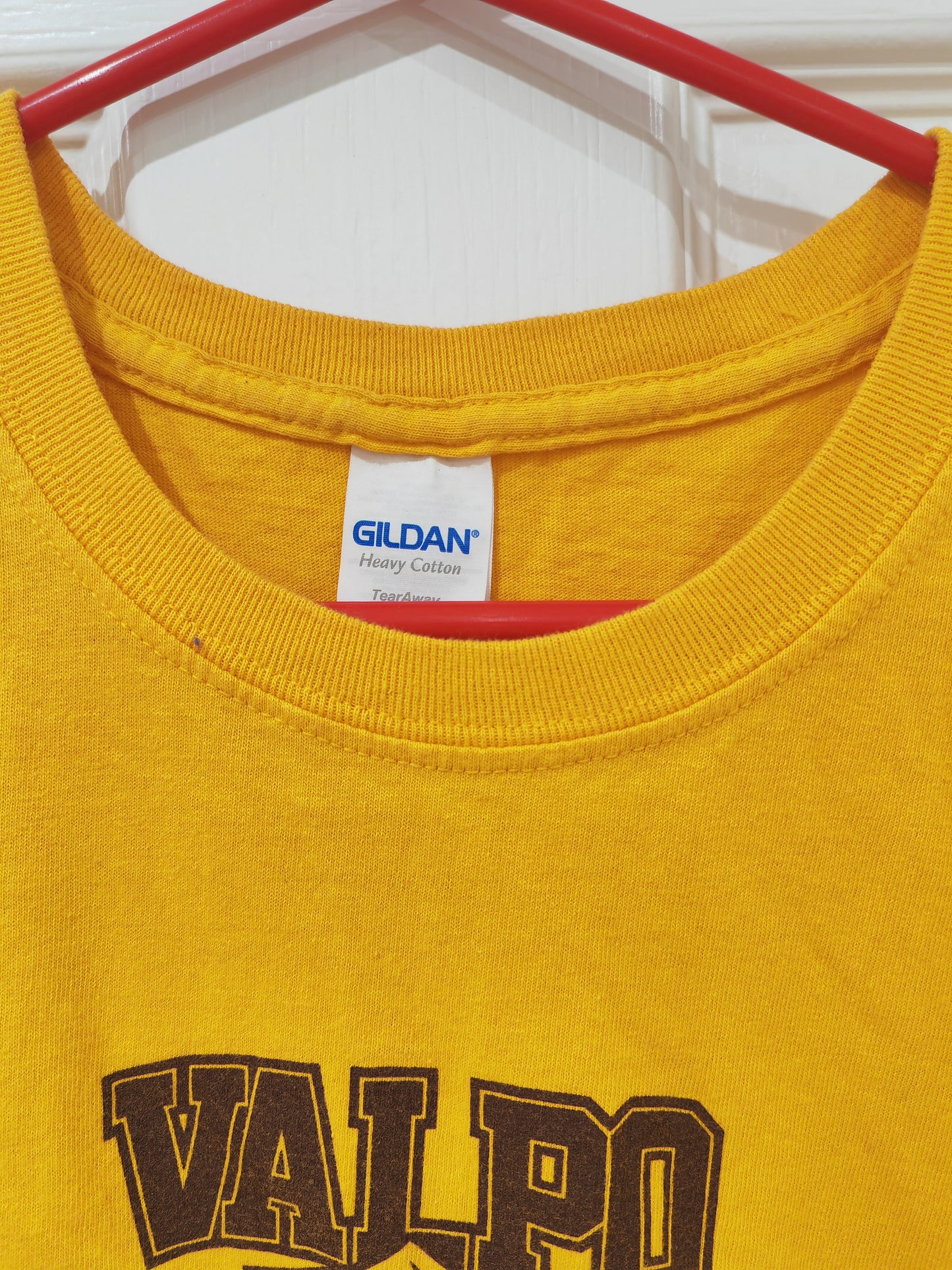 Gildan Valparaiso University Short Sleeve T Shirt, Yellow, Size Large