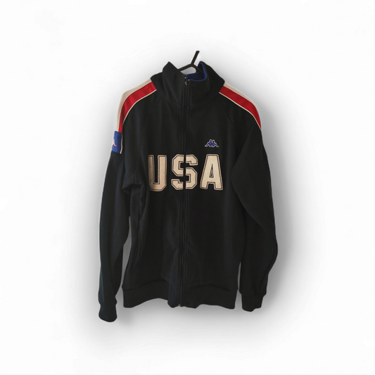 Kappa USA Full Zip Track Jacket, Navy Blue, Size Small