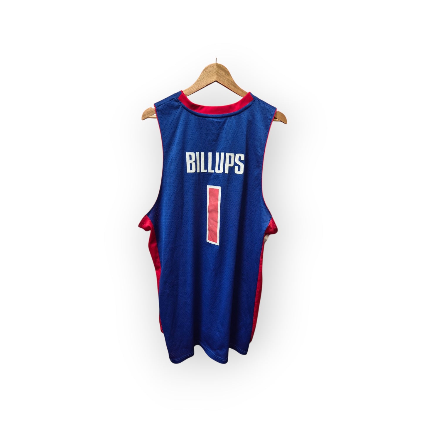 Adidas Detroit Pistons NBA Jersey, #1 Billups, Blue, Size XXL +2 Length