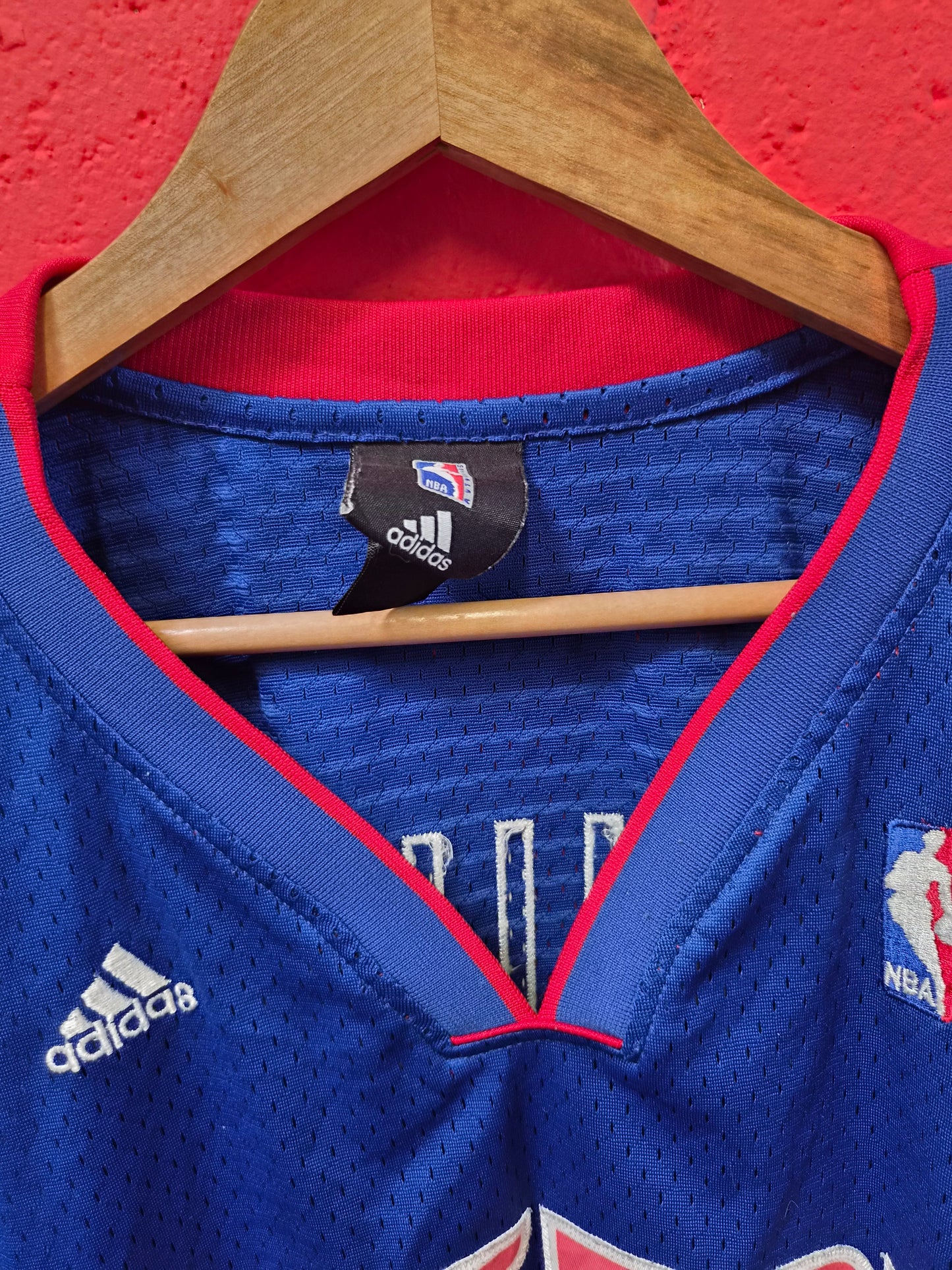 Adidas Detroit Pistons NBA Jersey, #1 Billups, Blue, Size XXL +2 Length