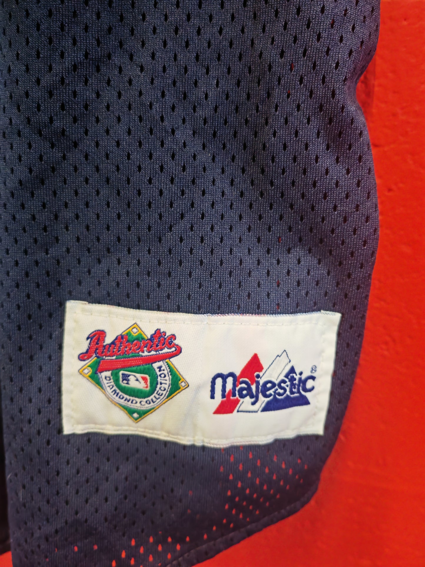 Majestic Atlanta Braves MLB Jersey, #10 C.Jones, Navy, Size Large