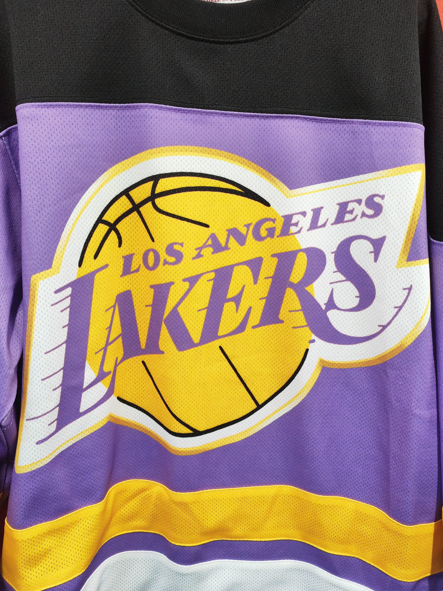 Mitchell & Ness Los Angeles Lakers Hockey Style Jersey, Size Medium