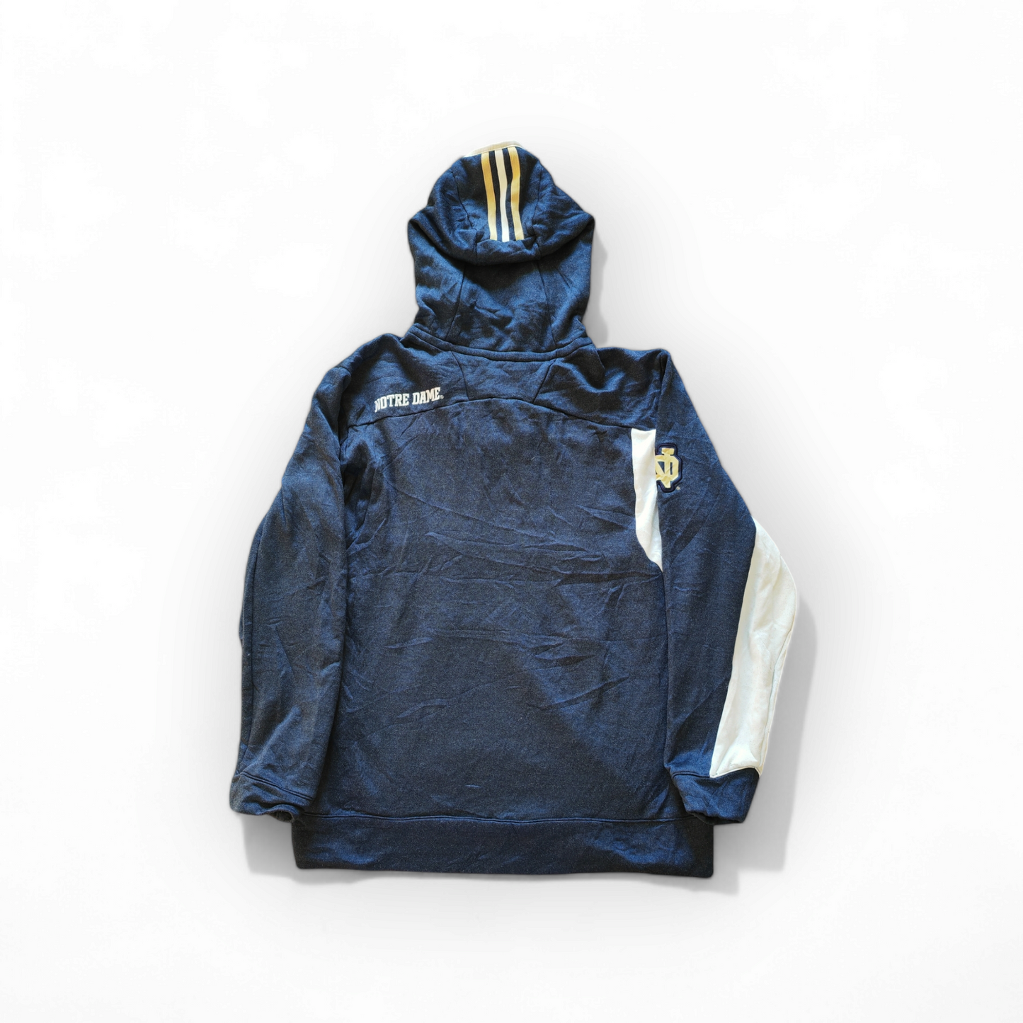 Adidas Clima Warm Notre Dame Irish NCAA 1/4 Zip Hoodie, Navy, Size Medium