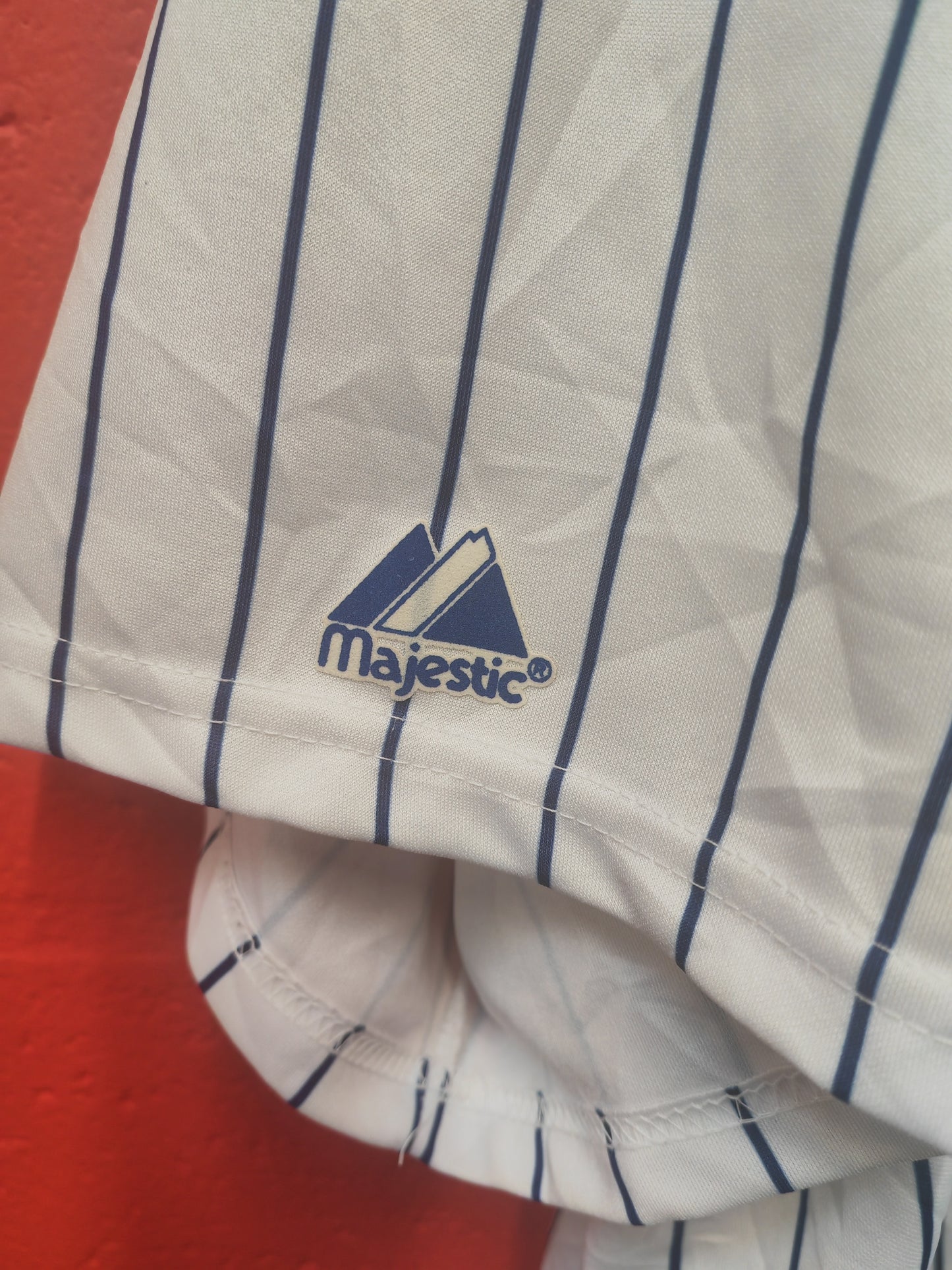 Majestic New York Mets MLB Baseball Jersey, #57 Santana, White/Blue, Size XL/XXL
