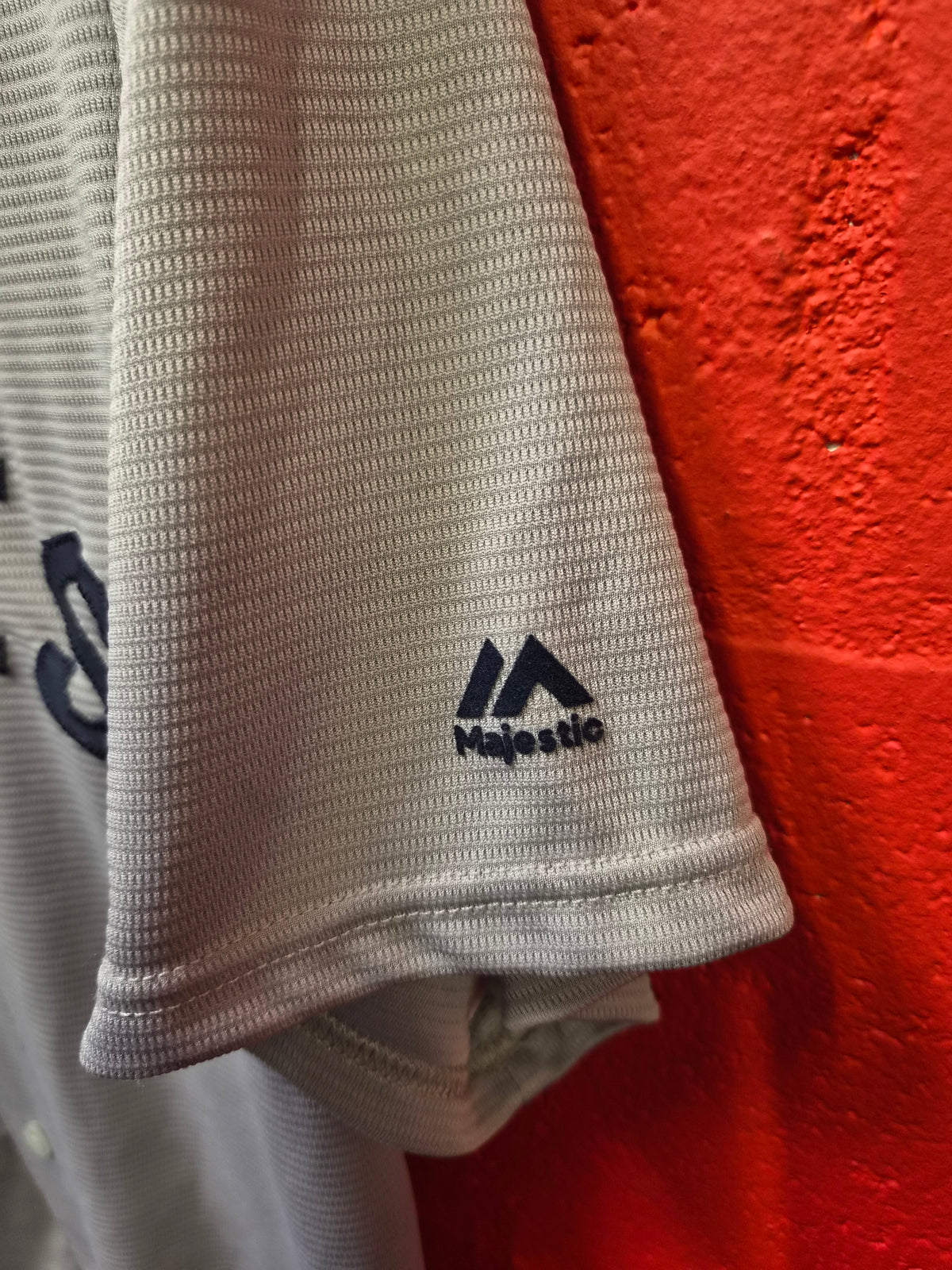 Majestic Cooperstown New York Yankees MLB Jersey, #3 Ruth, Grey, Size Medium