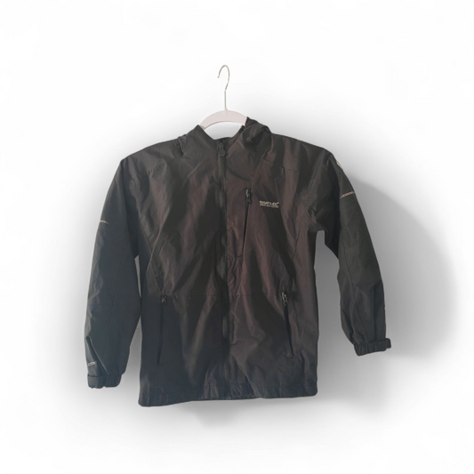 Youth Regatta Outdoors full Zip Hooded Water Resistant Coat, Black, Size 9-10Y