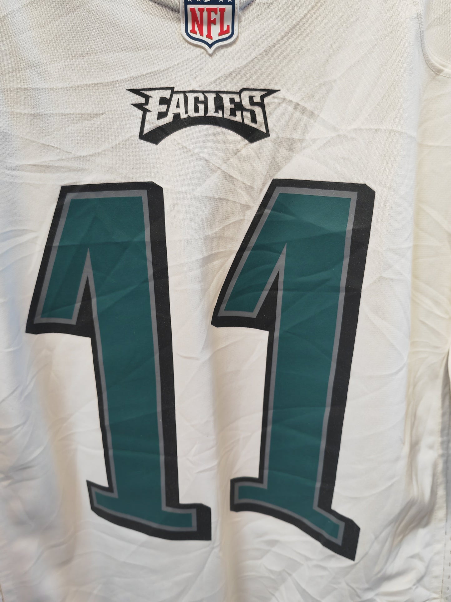 Nike Philadelphia Eagles NFL Jersey, #11 Wentz, White, Size Large