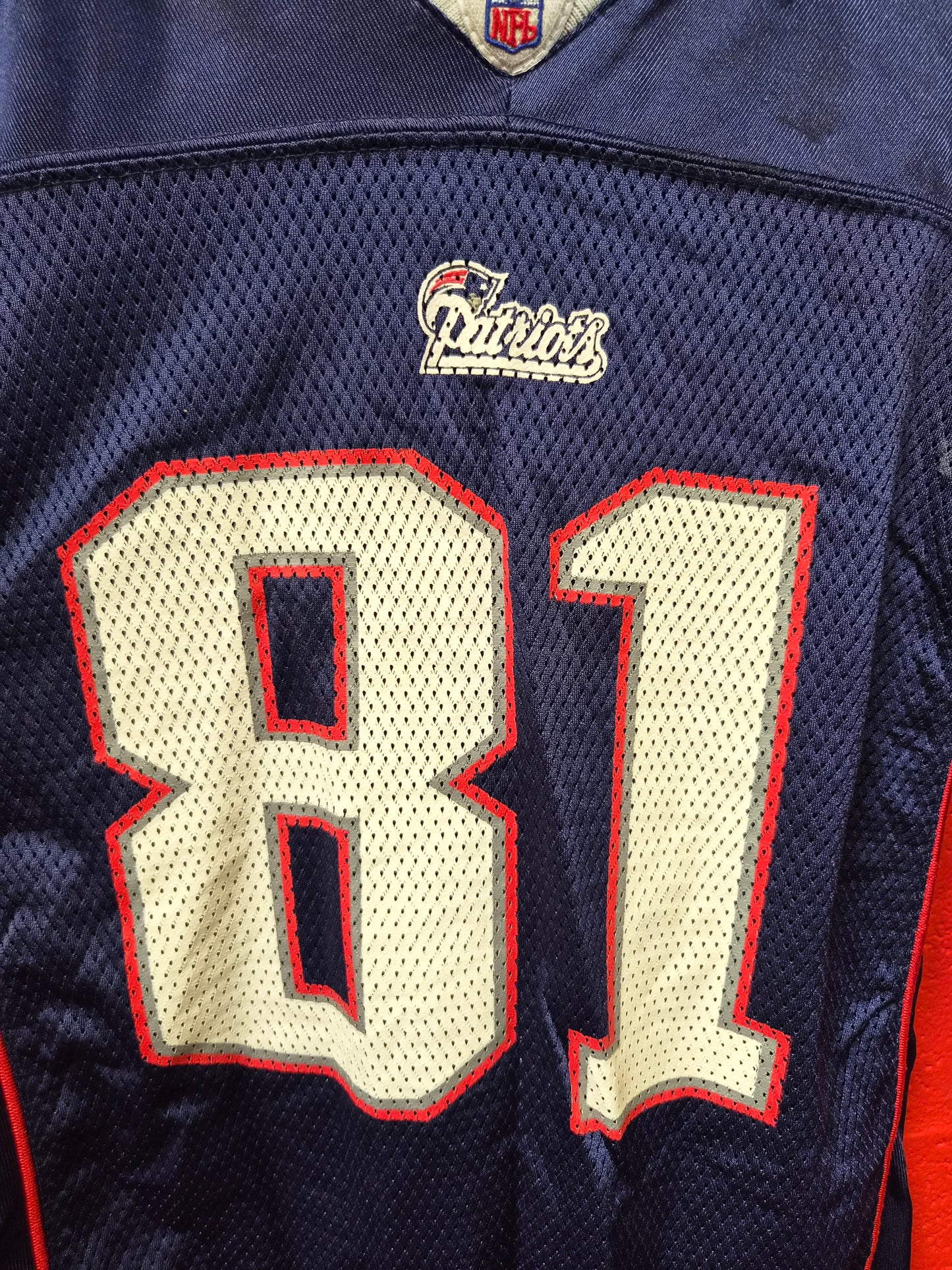 Youth Reebok New England Patriots NFL Jersey, #81 Moss, Navy Blue, Size YL