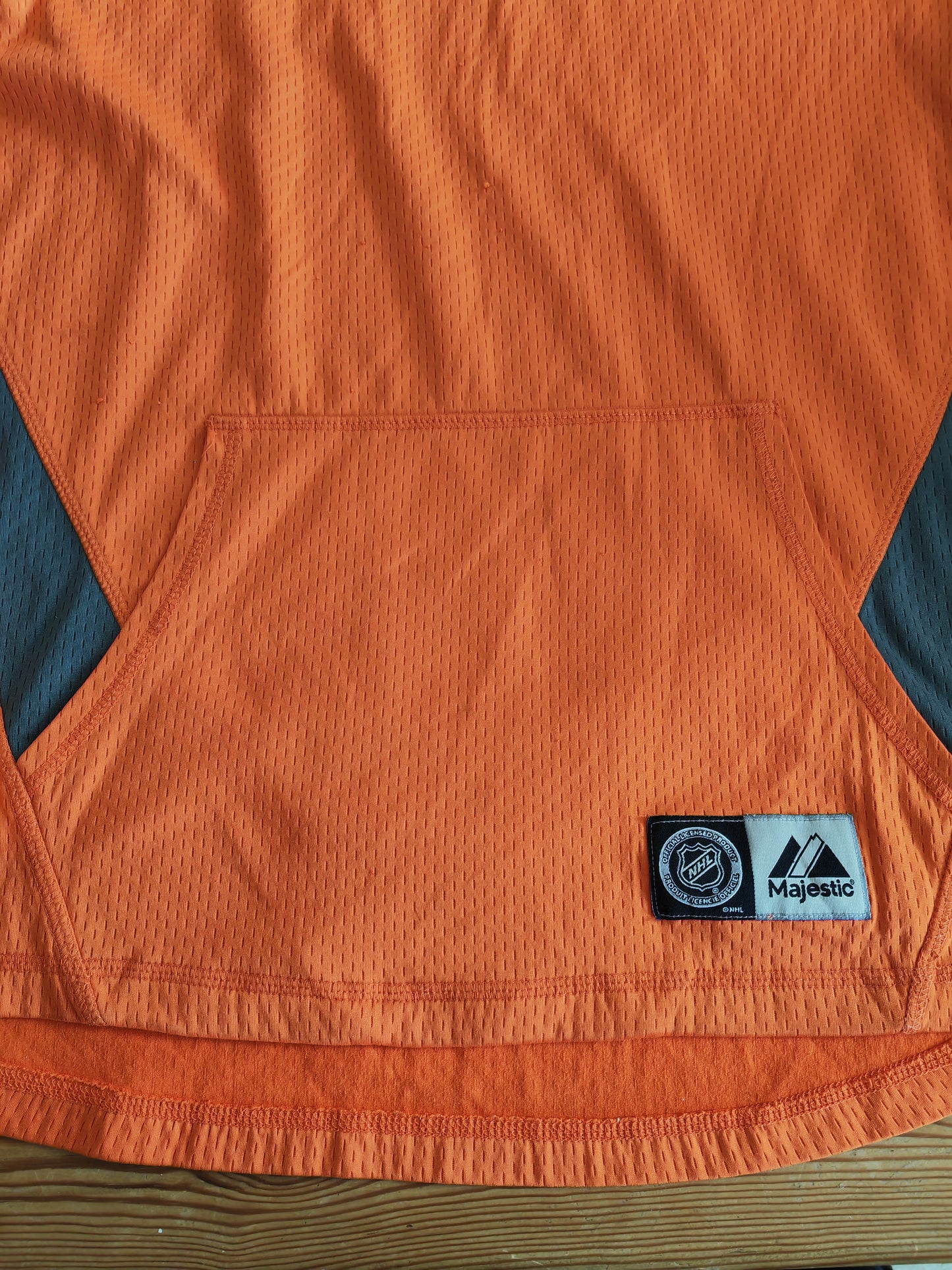 Majestic Anaheim Ducks NHL Long Sleeve Top, Orange, Size Medium