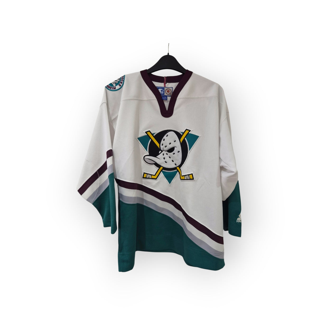 Youth Starter Mighty Ducks Of Anaheim NHL Hockey Jersey, White, Size YL/XL
