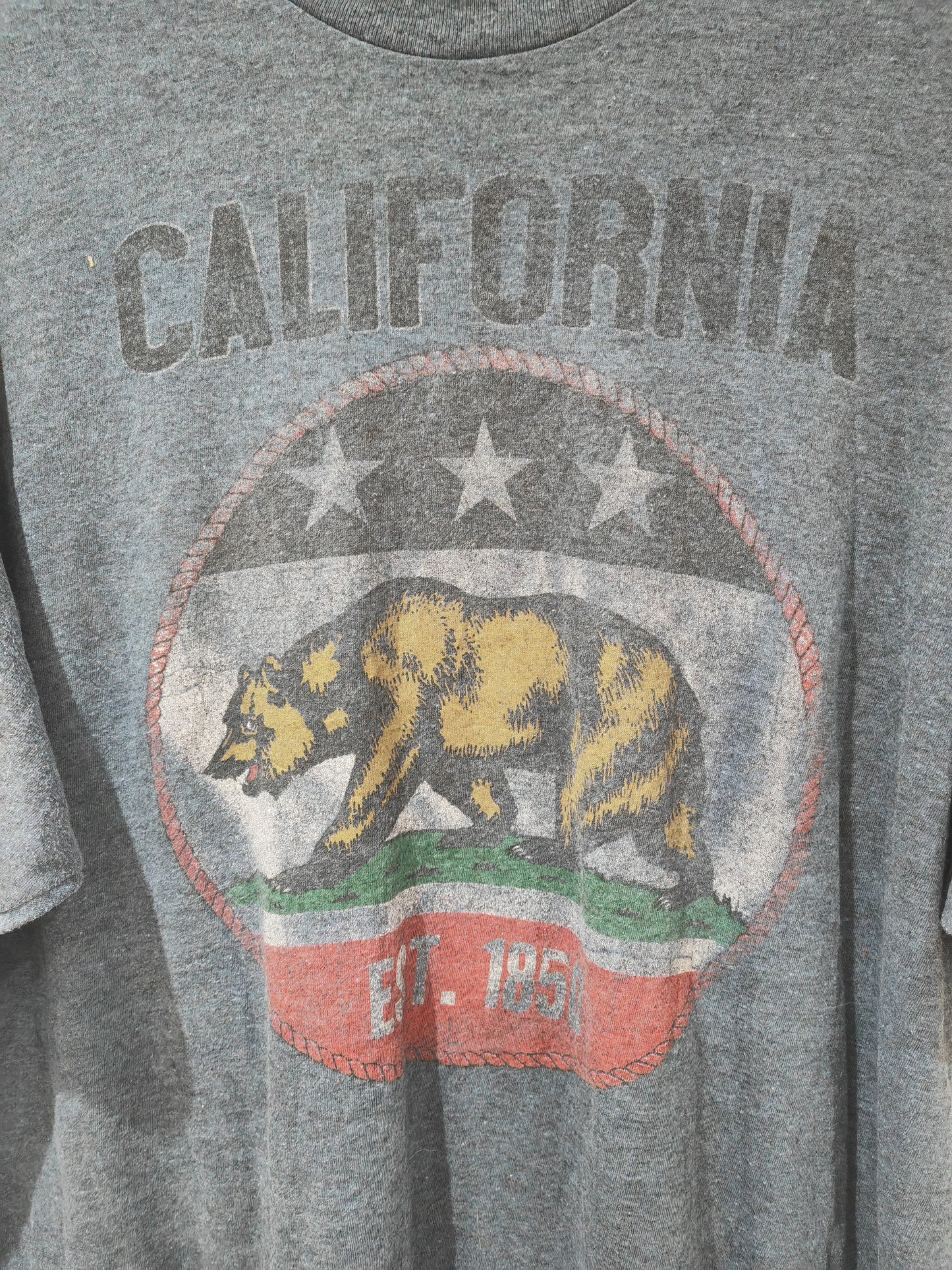 Fifth Sun California Bear T Shirt, Grey, Size XL