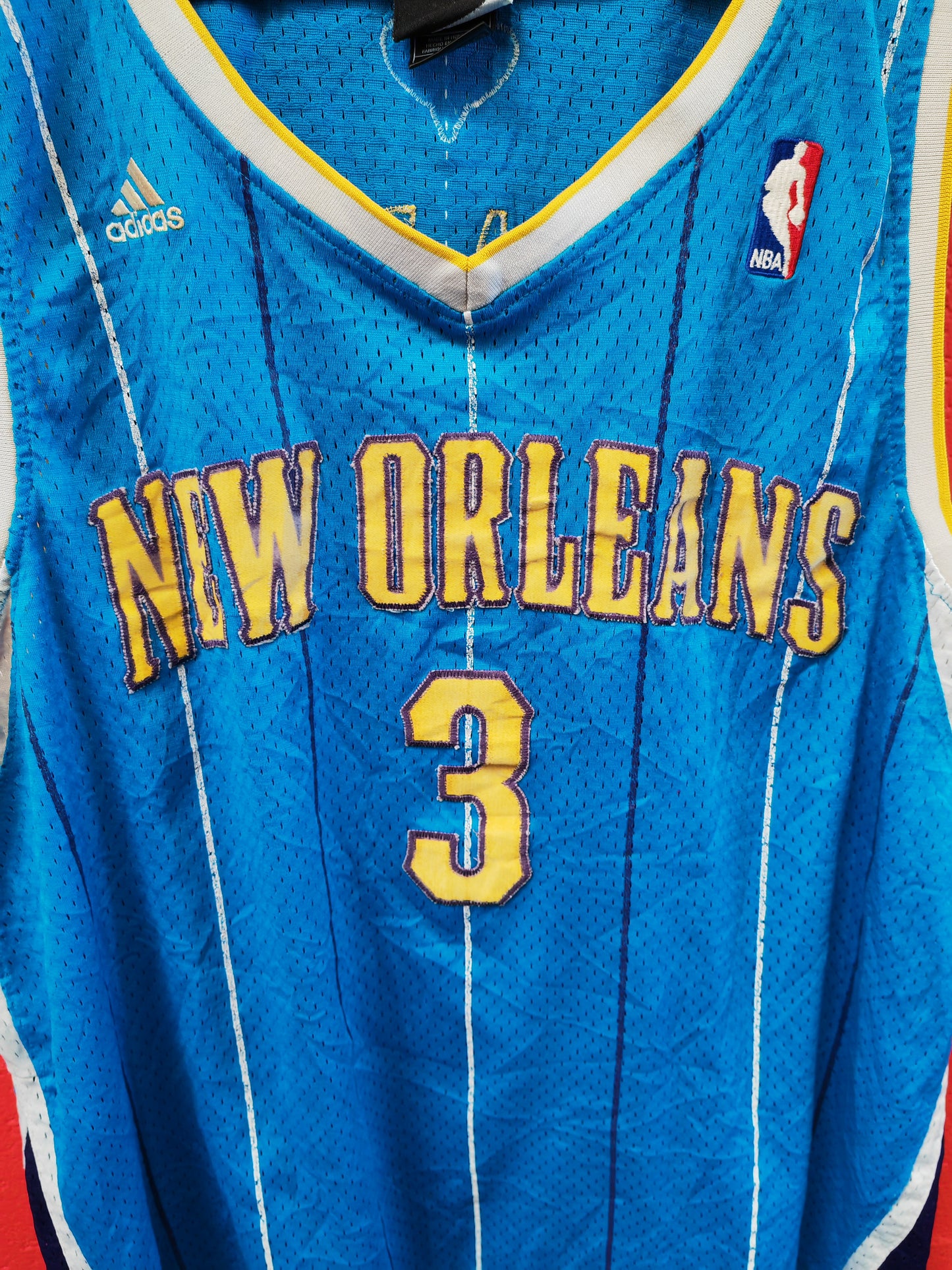 Adidas New Orleans Hornets NBA Jersey, #3 Paul, Blue, Size XL+2 Length