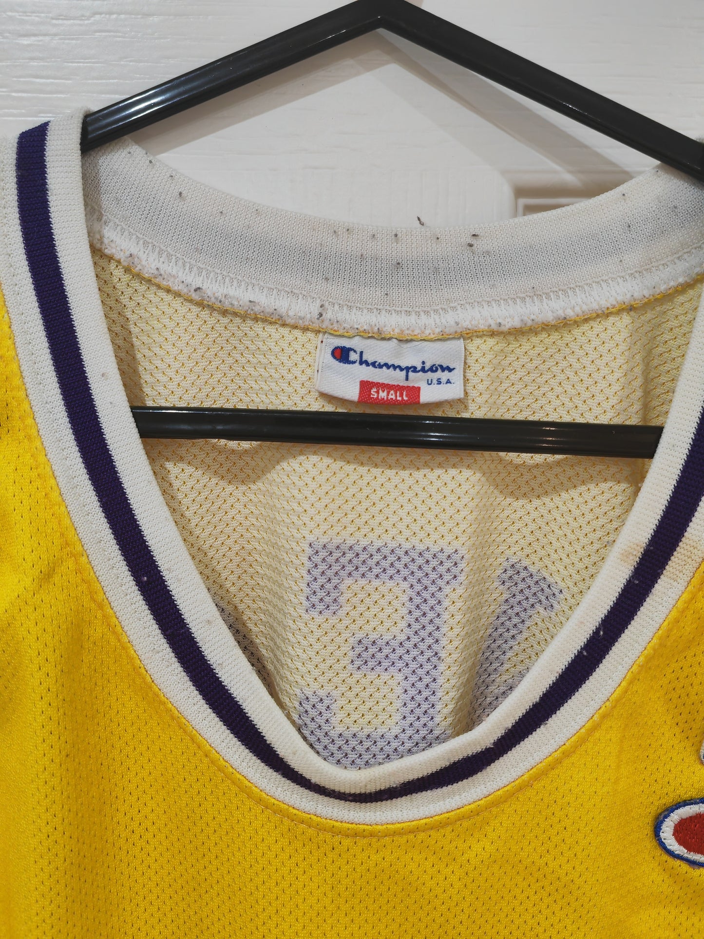 Champion Los Angeles Lakers NBA Jersey, #34 O'Neal, Yellow, Size Small