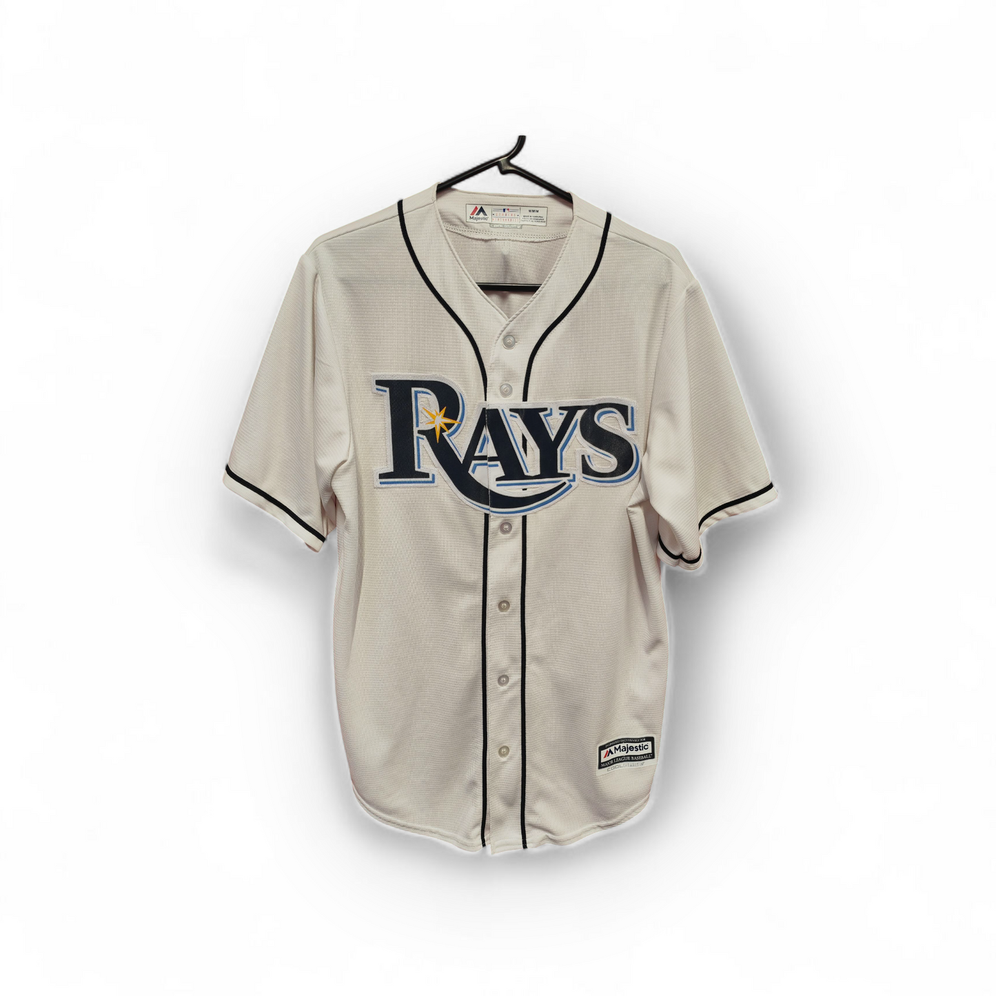 Majestic Tampa Bay Rays MLB Baseball Jersey, White, Size Medium
