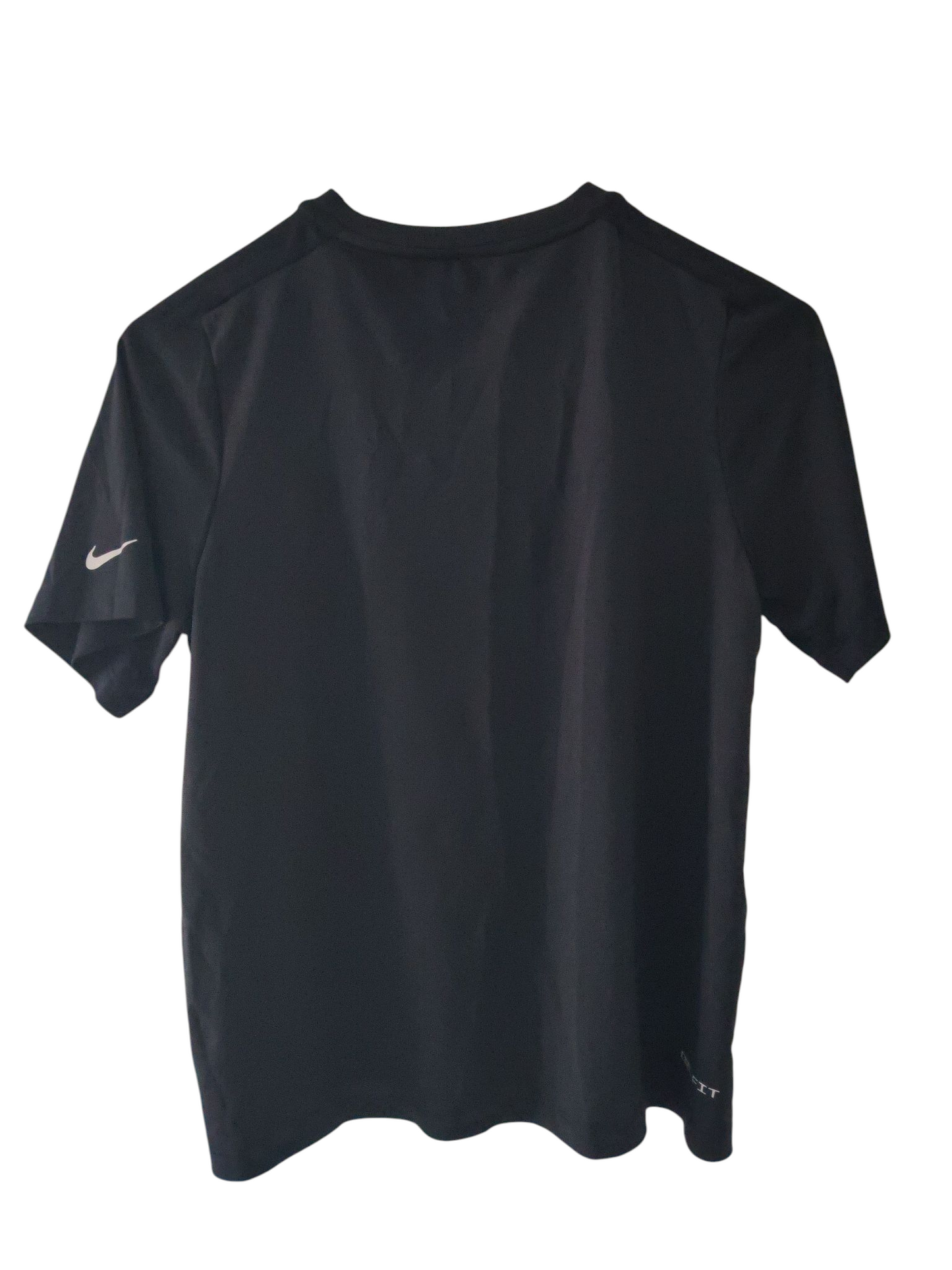 Youth Nike Dri Fit, Plain Black Short Sleeve T Shirt, Black, Size Youth Medium