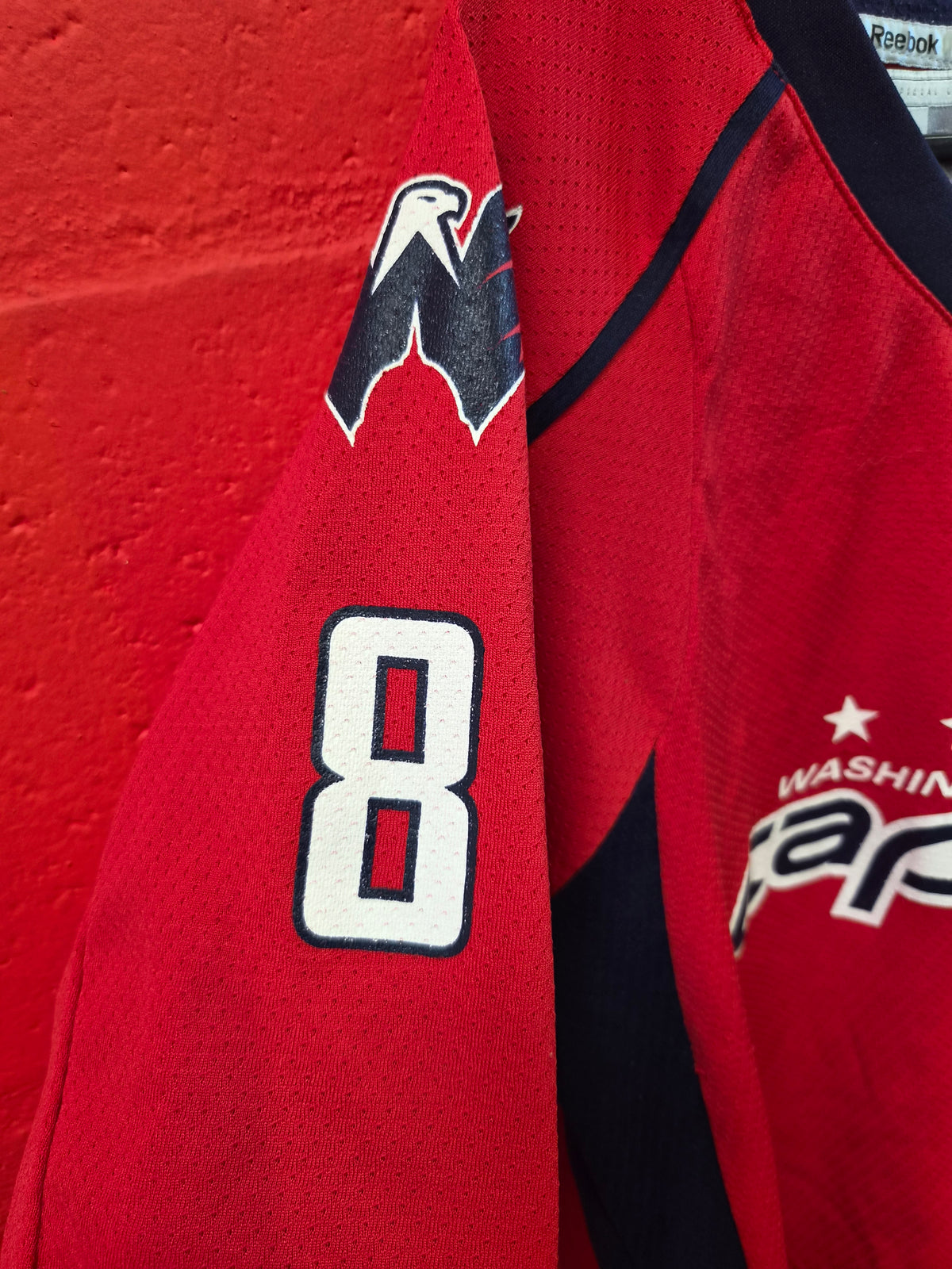 Youth Reebok Washington Capitals NHL Jersey, #8 Ovechkin, Red, Size YL/XL