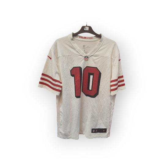 Nike San Francisco 49ers NFL Color Rush Jersey, #10 Garoppolo, White, Size Large