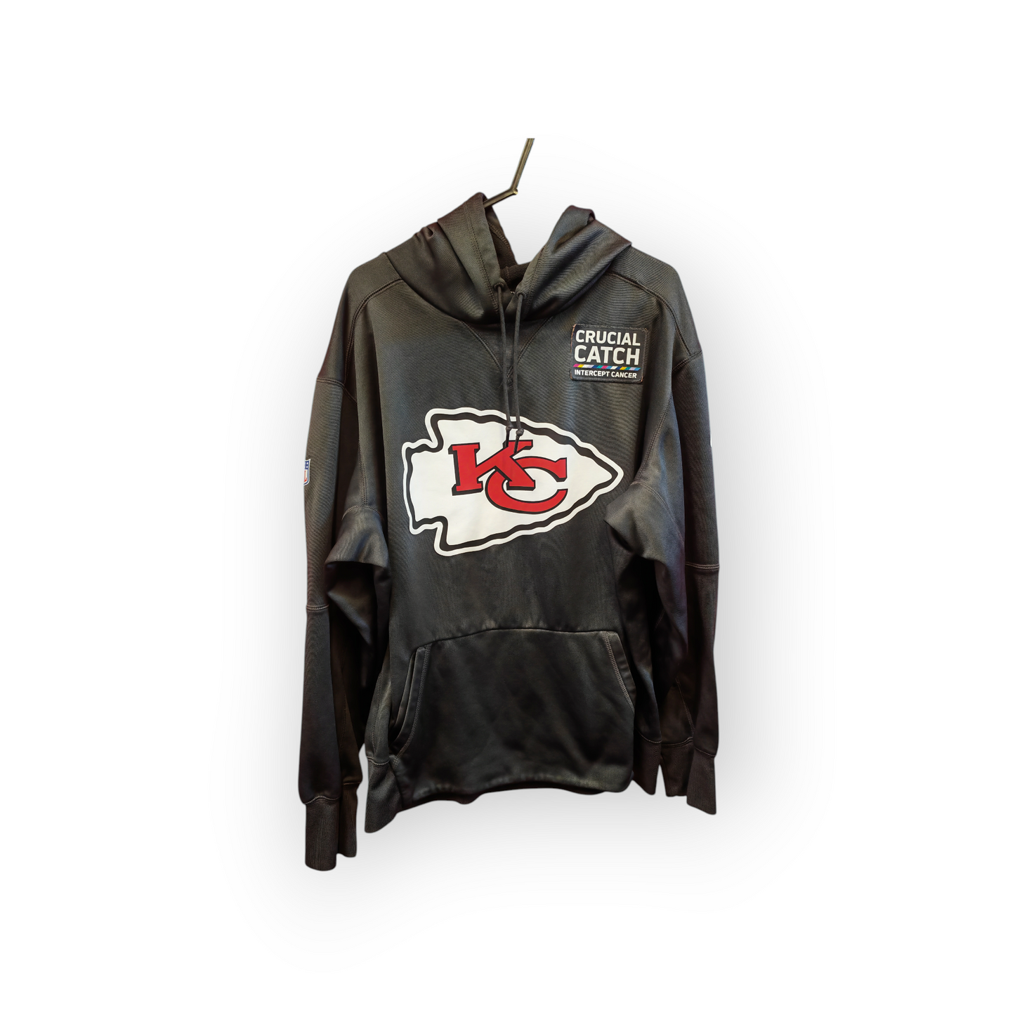 Nike Kansas City Chiefs NFL Crucial Catch Pullover Hoodie, Grey, Size Large