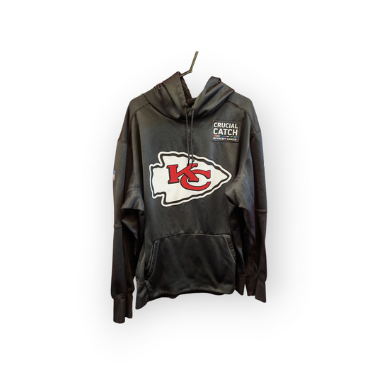 Nike Kansas City Chiefs NFL Crucial Catch Pullover Hoodie, Grey, Size Large