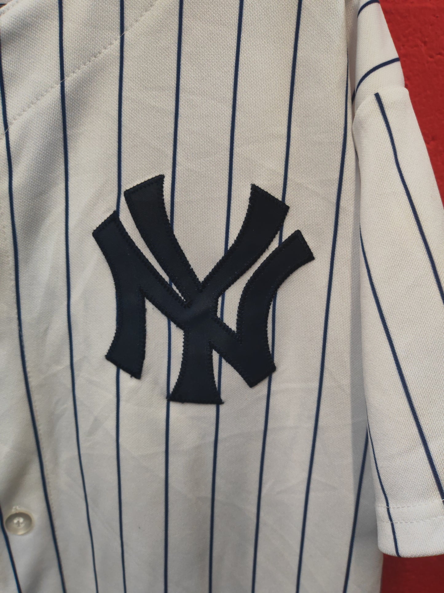Youth Majestic New York Yankees MLB Jersey, #2 Jeter, White, Size YXL