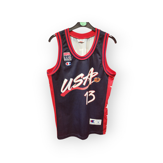 Champion USA Basketball 1996 Olympics Jersey #13 O'Neal, Navy Blue, Size Small