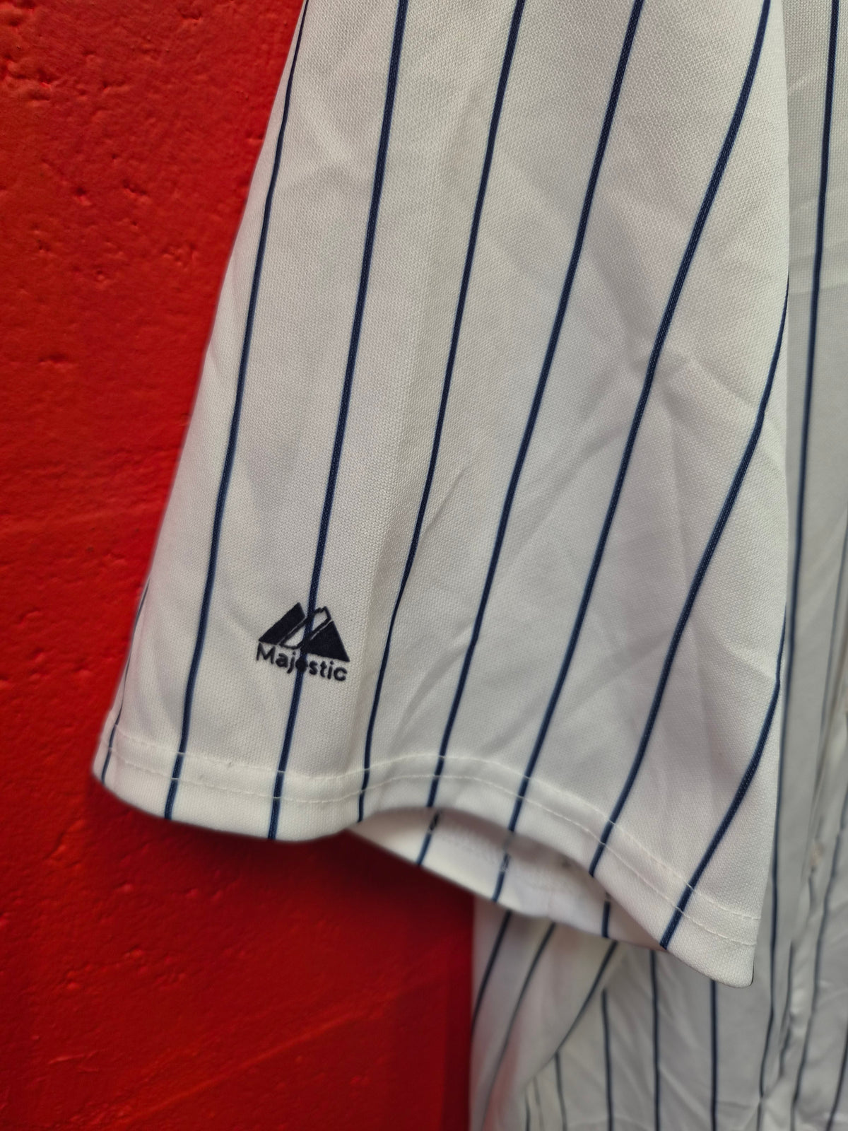 Majestic New York Yankees MLB Jersey, White, Size Large