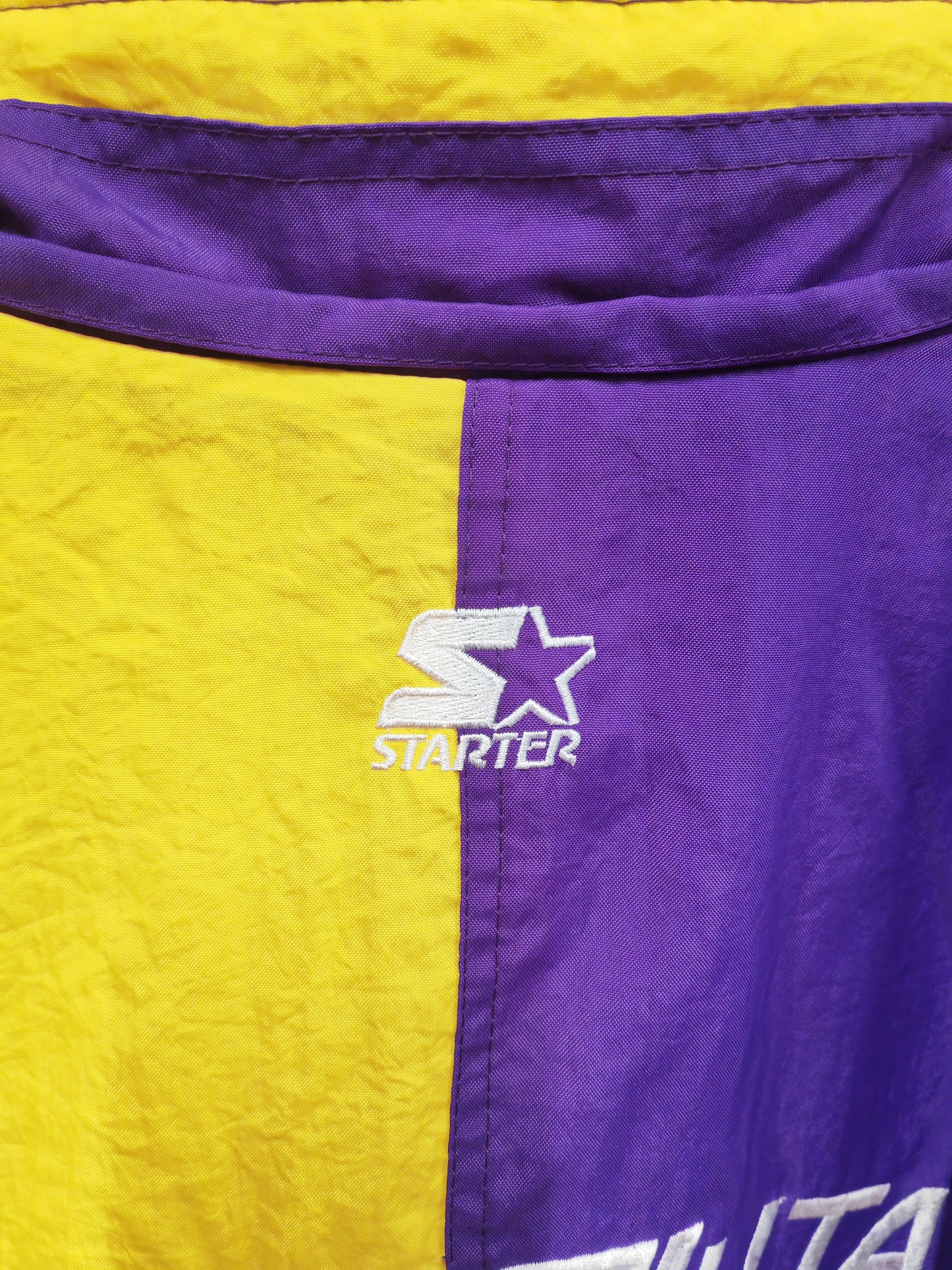 Starter Vintage Utah Jazz NBA Full Zip Jacket, Purple/Yellow, Size Medium