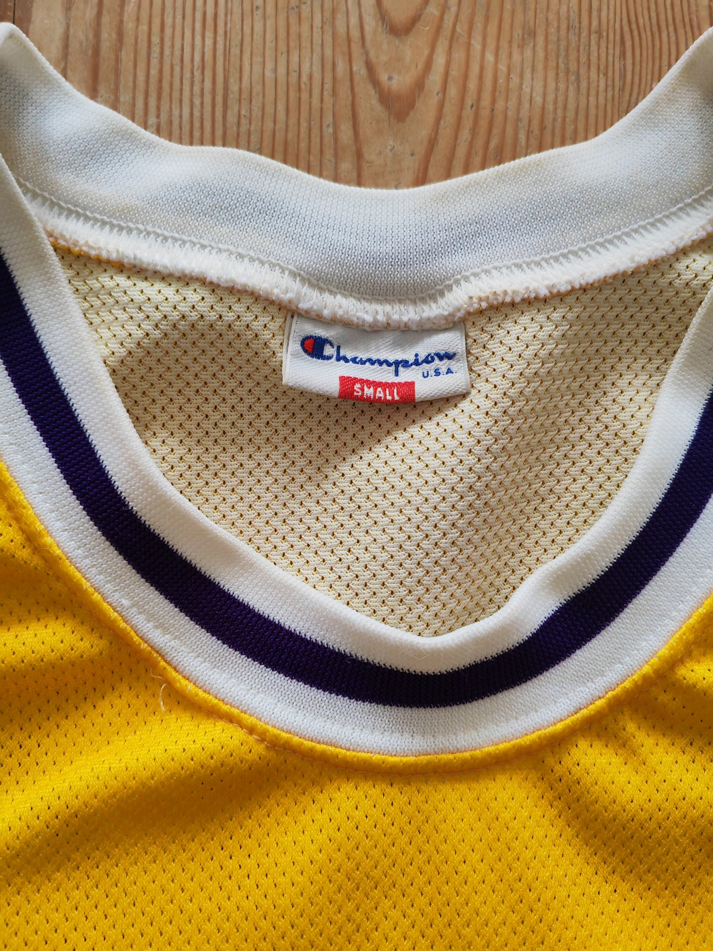Champion Los Angeles Lakers NBA Jersey, #34 O'Neal, Yellow, Size Small