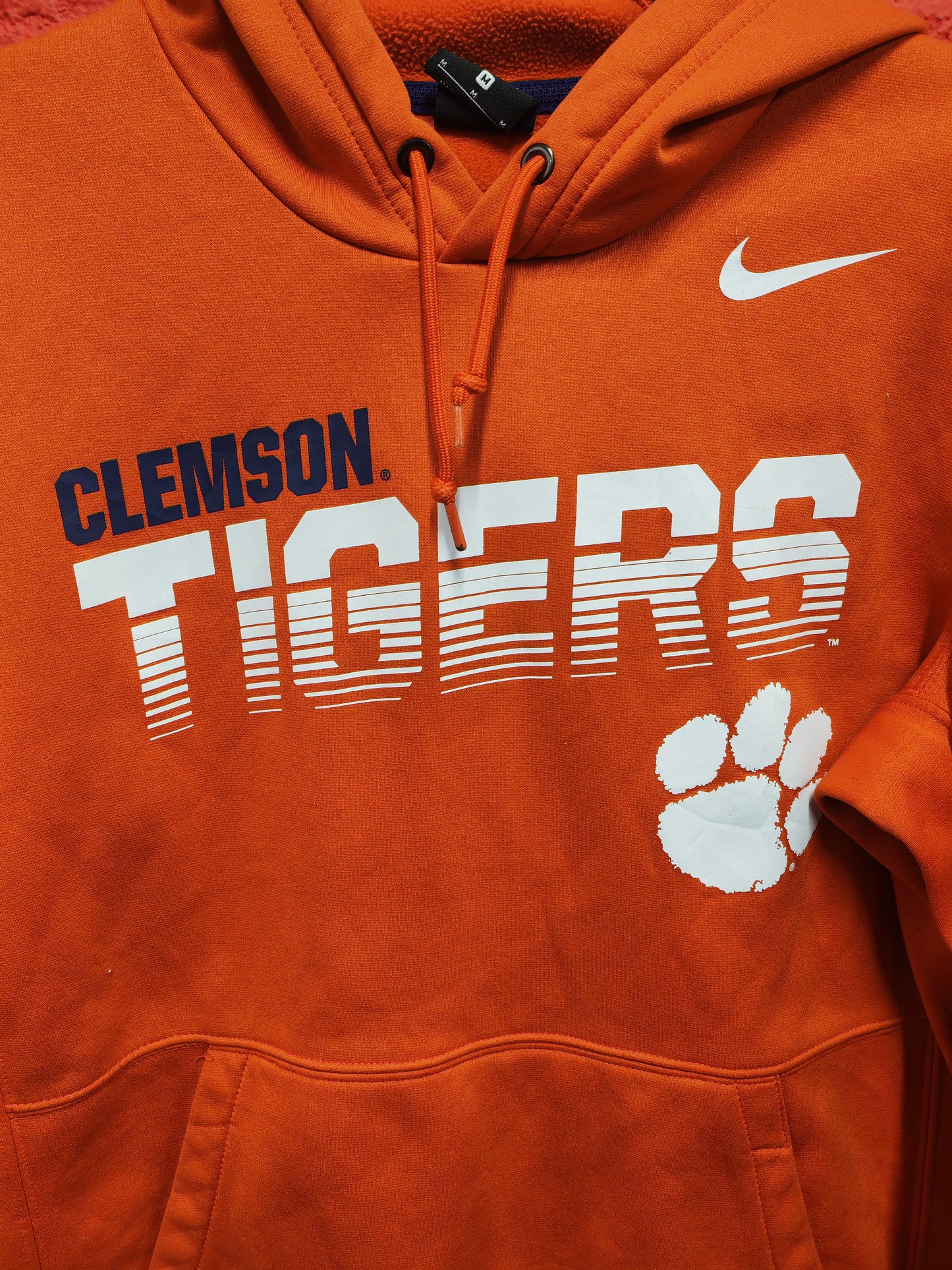 Nike Clemson Tigers NCAA Pullover Hoodie, Orange, Size Medium