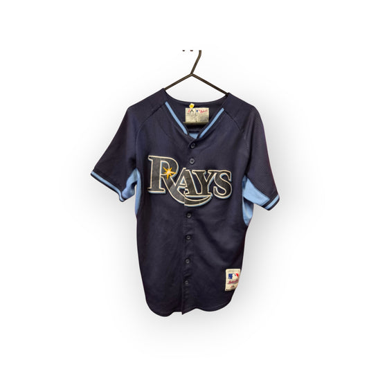 Youth Majestic Tampa Bay Rays MLB Jersey #39 Kiermaier, Blue, Size YL