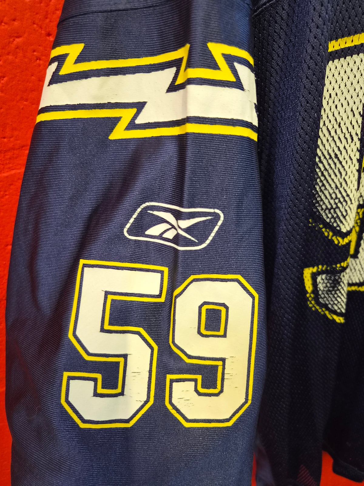 Reebok San Diego/LA Chargers NFL Jersey, #59 D Edwards, Navy, Size XXL