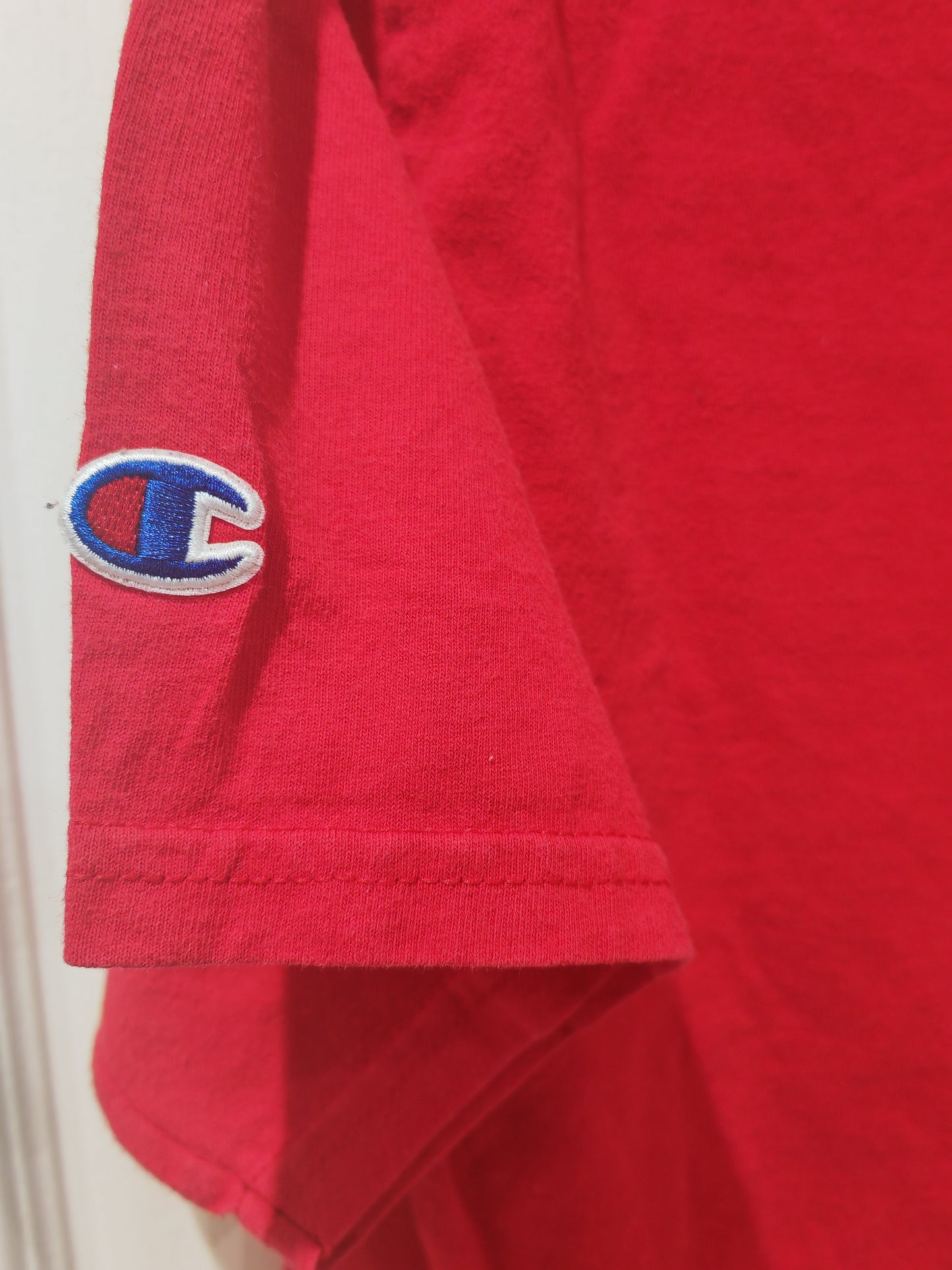 Champion Plain Short Sleeve T Shirt, Red, Size Medium