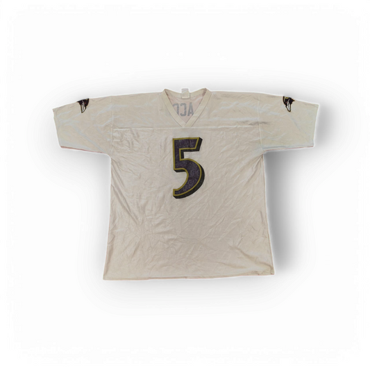 NFL Apparel Baltimore Ravens Jersey, #5 Flacco, White, Size XXL