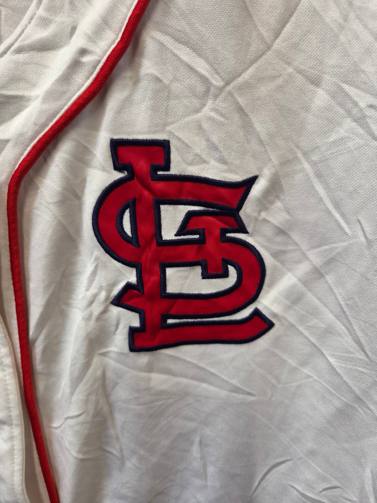 Women's Majestic St Louis Cardinals MLB Baseball Jersey, White/Red, Size XXL
