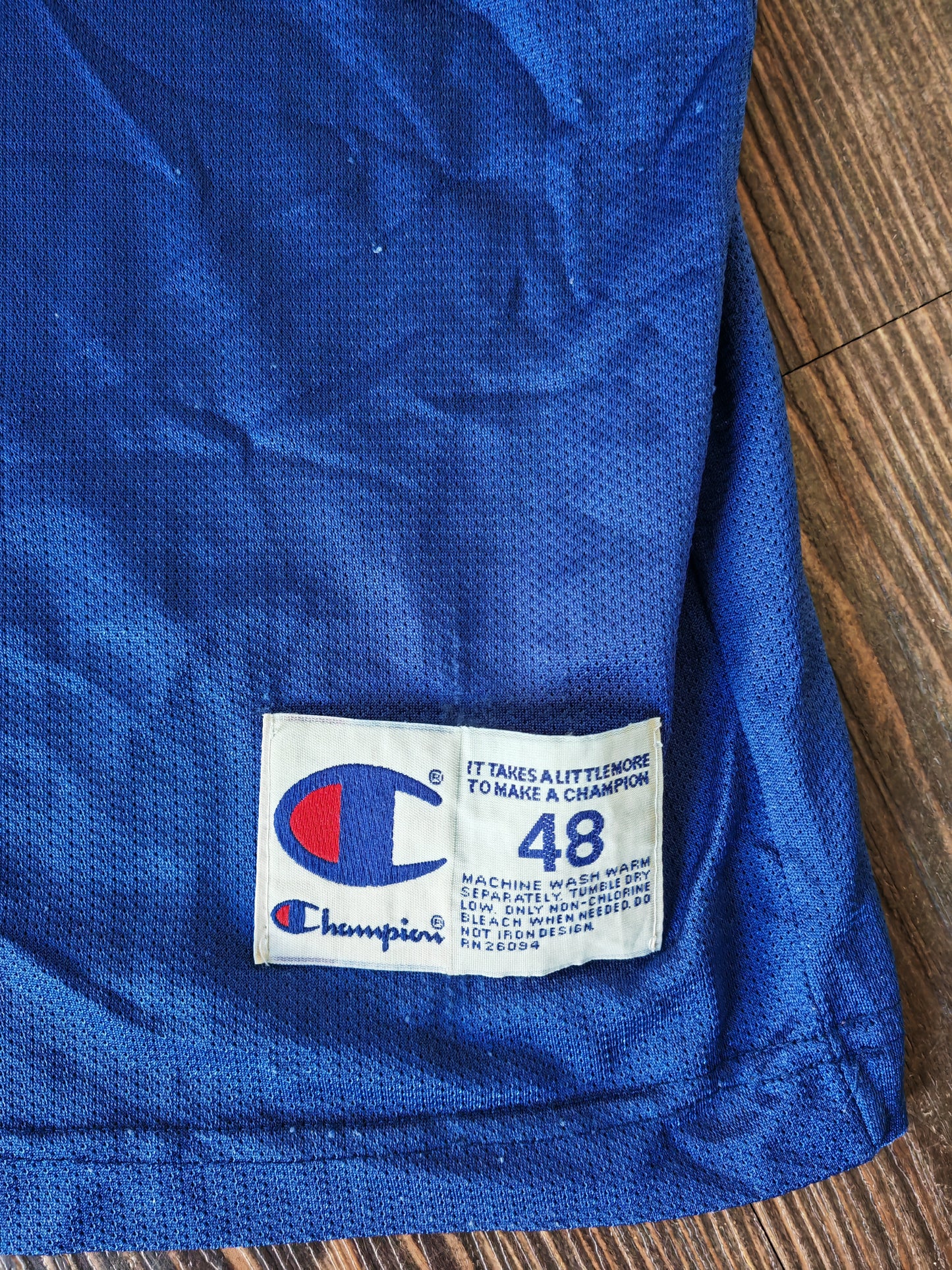 Champion Detroit Pistons NBA Basketball Jersey, #33 Hill, Blue, Size Large