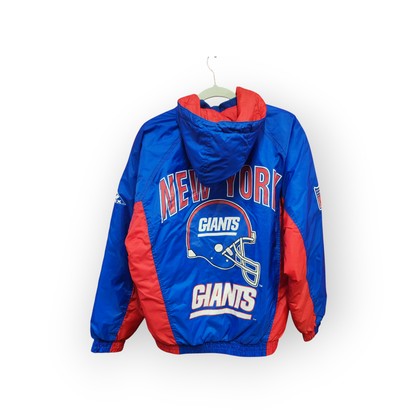 Apex Pro Line New York Giants NFL Full Zip, Hooded Jacket, Blue/Red, Size Medium