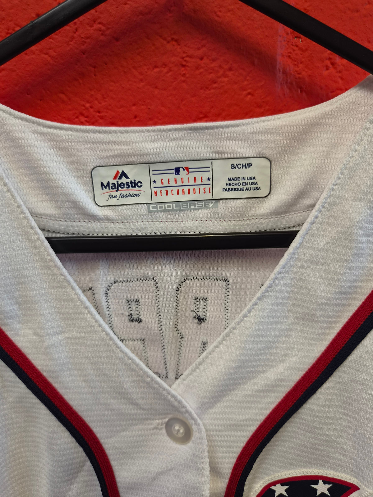 Women's Majestic Washington Nationals MLB Baseball Jersey, #34 Harper, Size Small