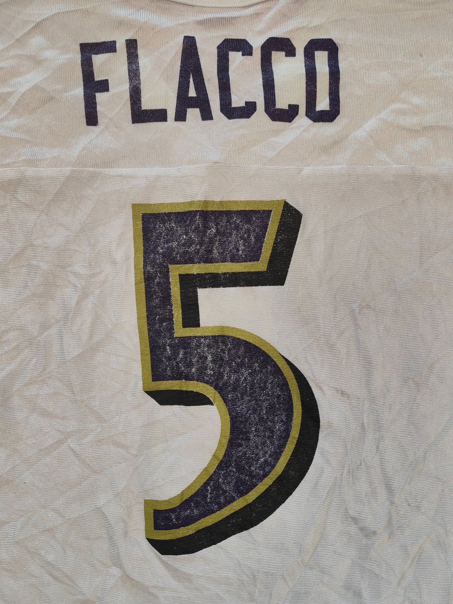 NFL Apparel Baltimore Ravens Jersey, #5 Flacco, White, Size XXL